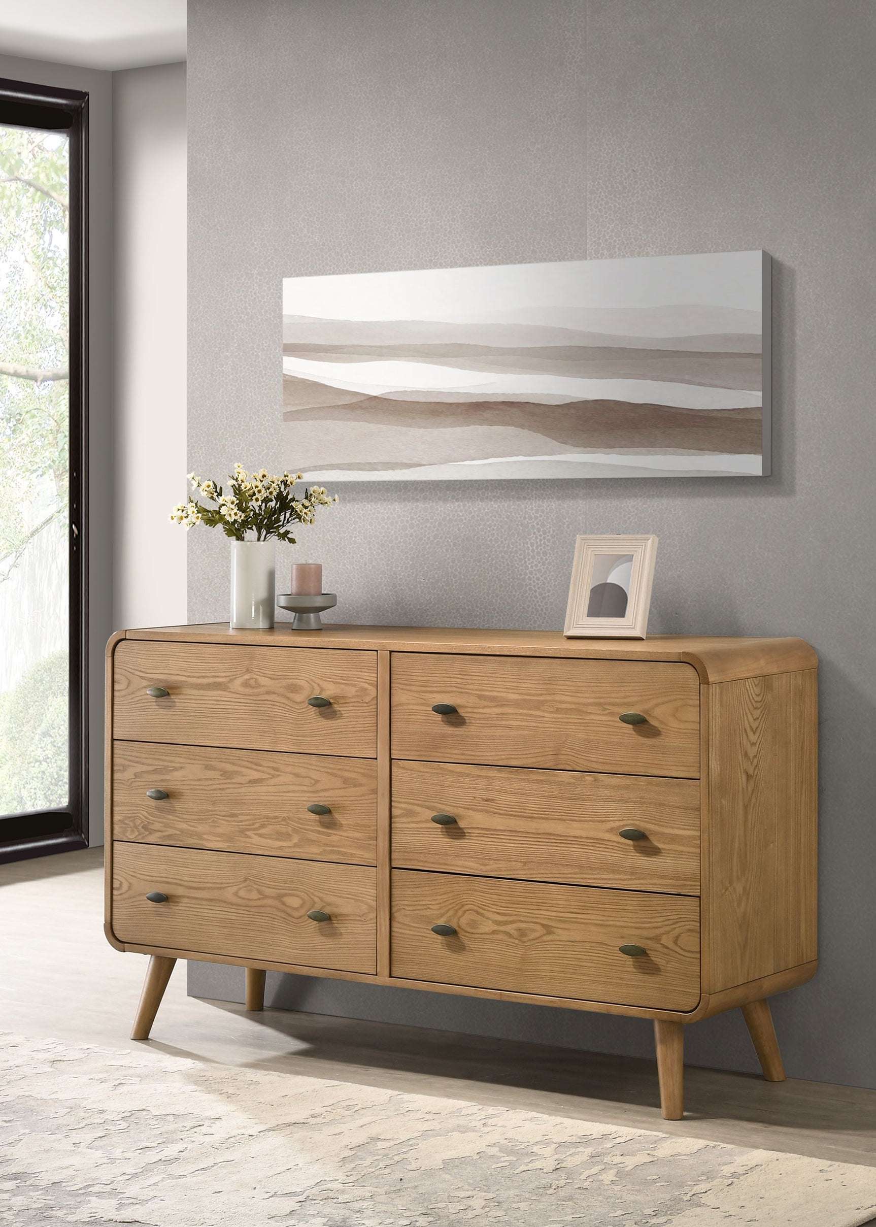 Robyn 6-drawer Bedroom Dresser Light Ash - Tampa Furniture Outlet