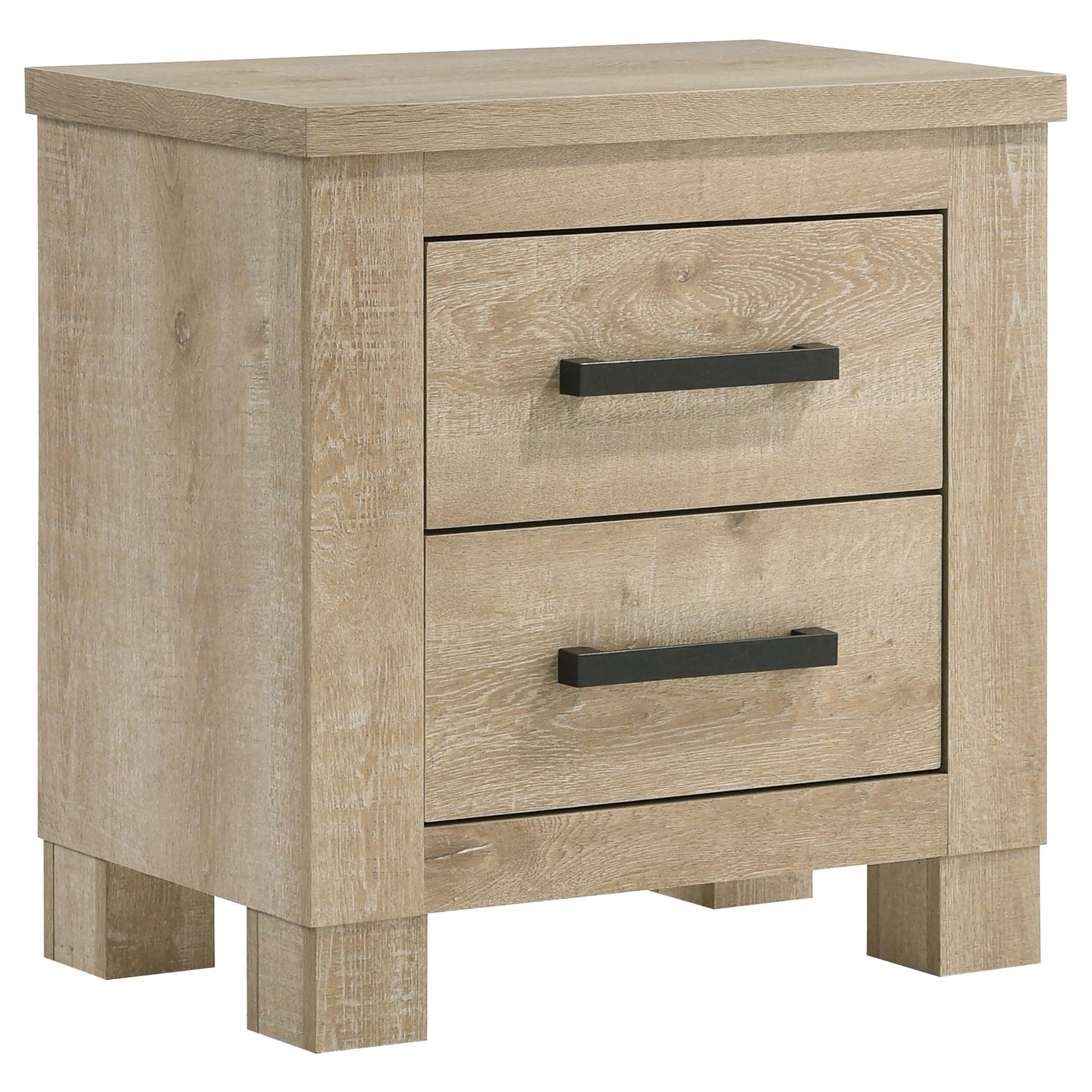 Tampa Furniture Outlet - Coaster - Oakglen 2-drawer Nightstand Bedside Table Weathered Oak - 225102