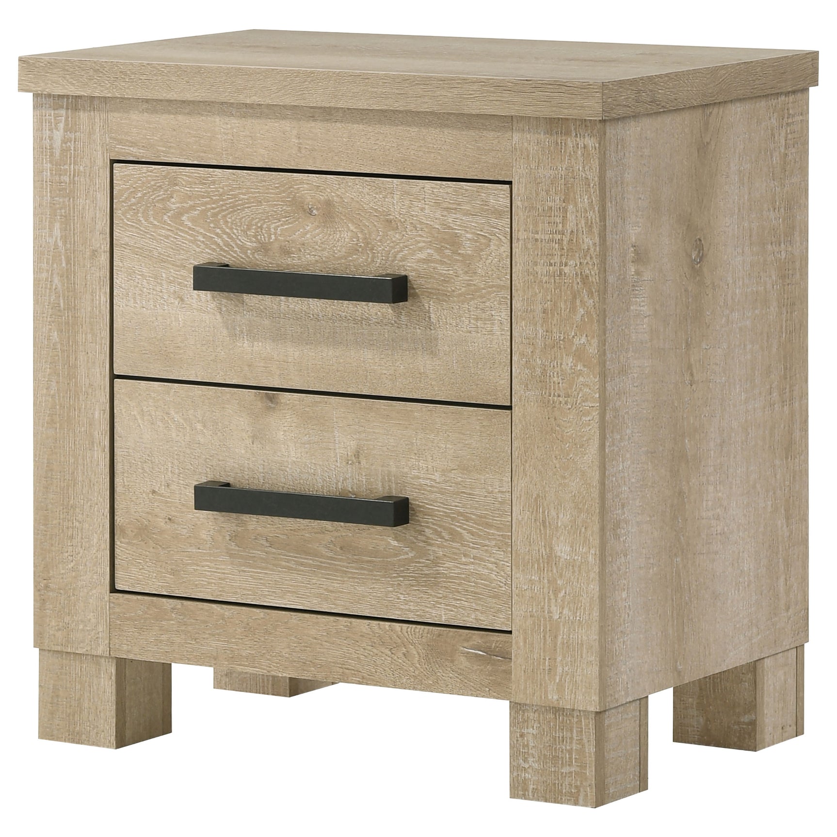 Oakglen 2-drawer Nightstand Bedside Table Weathered Oak - Tampa Furniture Outlet