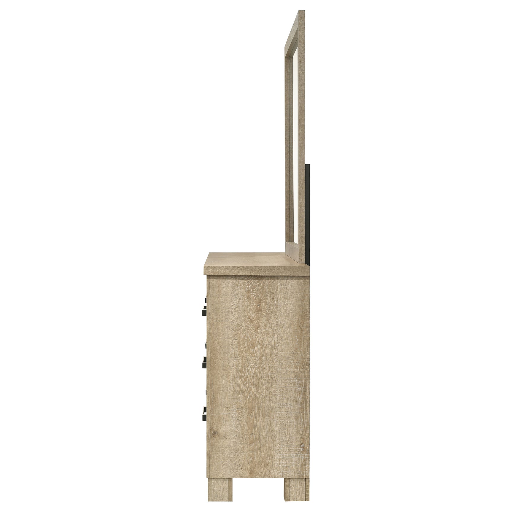 Oakglen 6-drawer Bedroom Dresser and Mirror Weathered Oak - Tampa Furniture Outlet