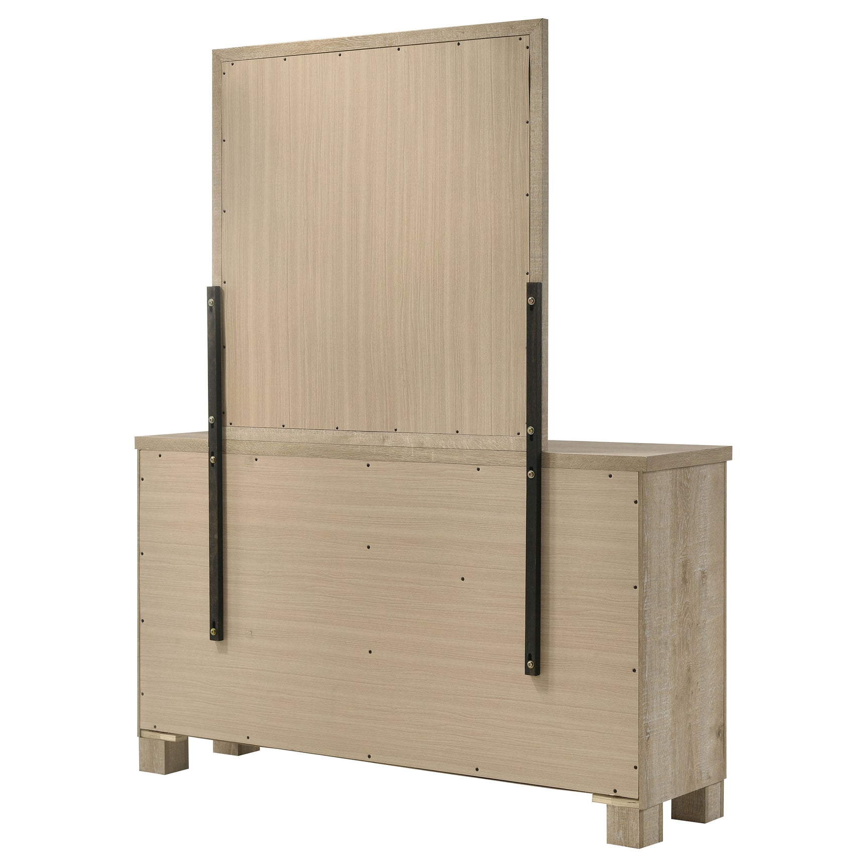 Oakglen 6-drawer Bedroom Dresser and Mirror Weathered Oak - Tampa Furniture Outlet