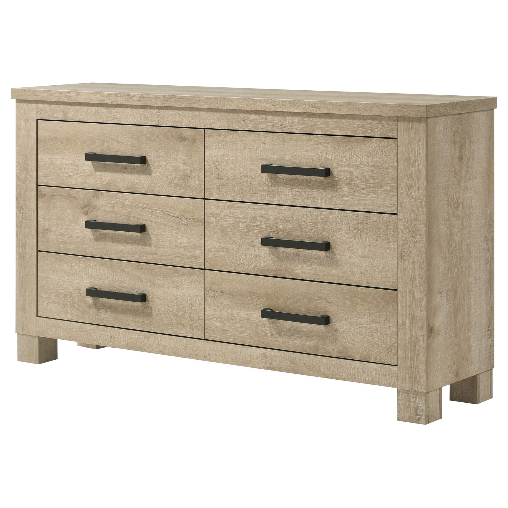 Oakglen 6-drawer Bedroom Dresser Weathered Oak - Tampa Furniture Outlet