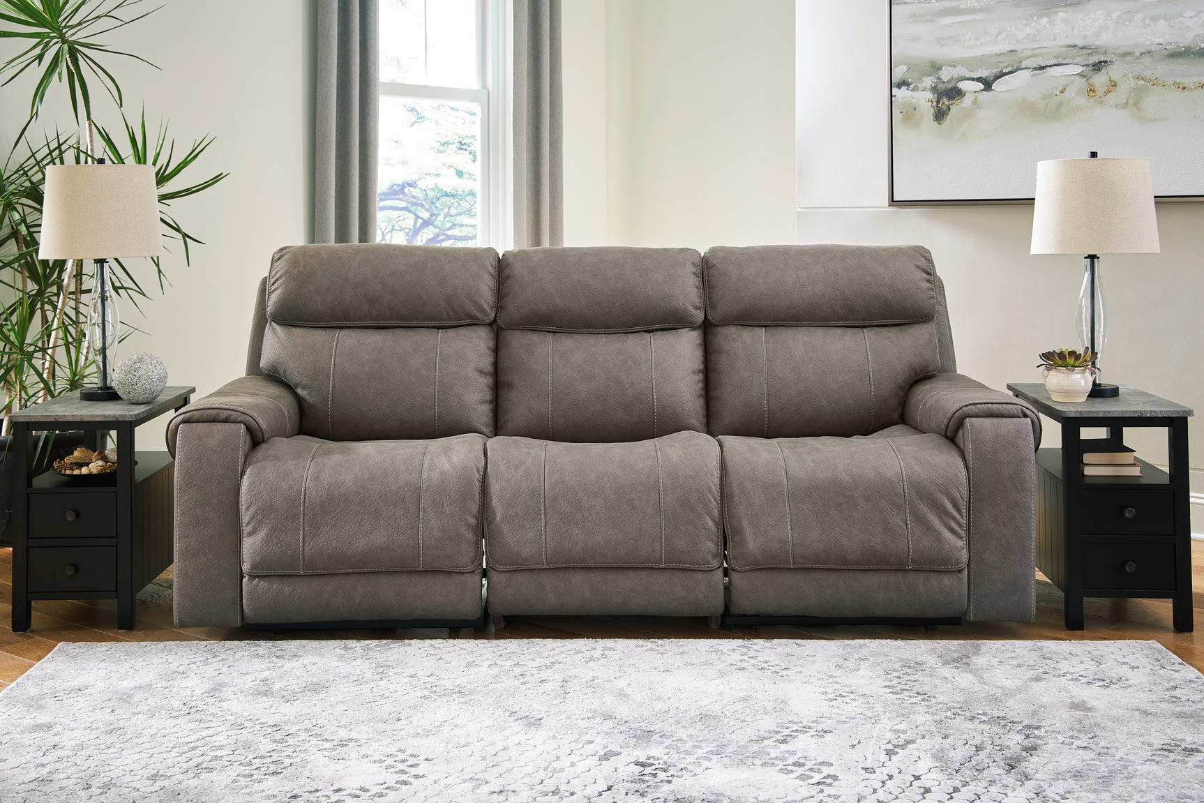Tampa Furniture Outlet - Ashley Furniture - Starbot Sectional - 3-Piece Power Reclining Sectional Sofa / Fossil - 23501S3