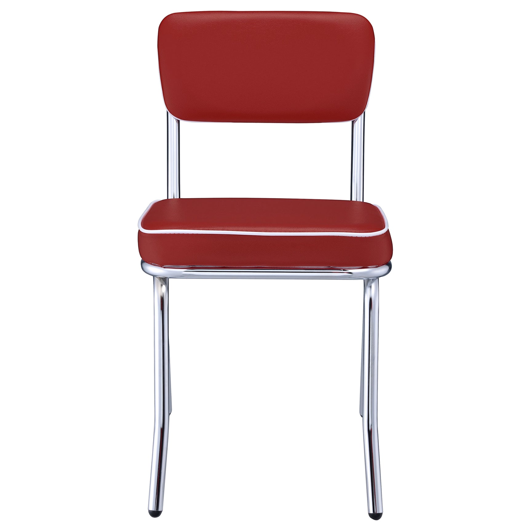 Retro Upholstered Dining Side Chair Red (Set of 2) - Tampa Furniture Outlet