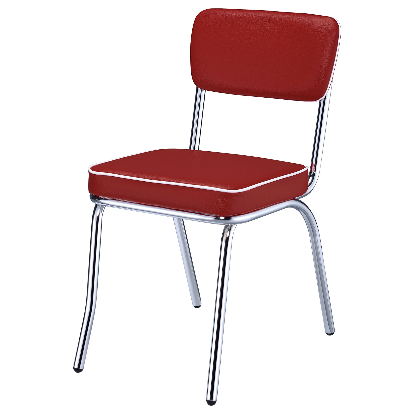 Retro Upholstered Dining Side Chair Red (Set of 2) - Tampa Furniture Outlet