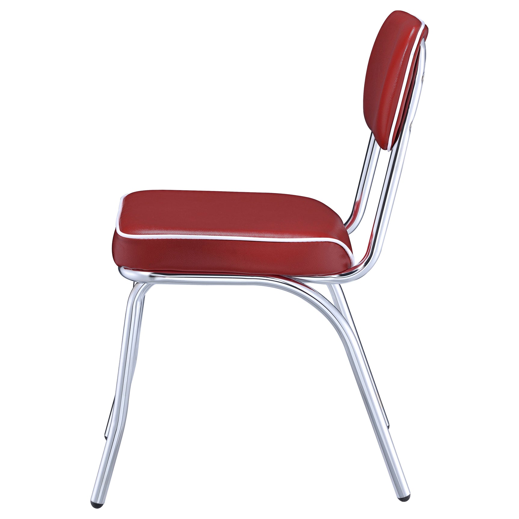 Retro Upholstered Dining Side Chair Red (Set of 2) - Tampa Furniture Outlet