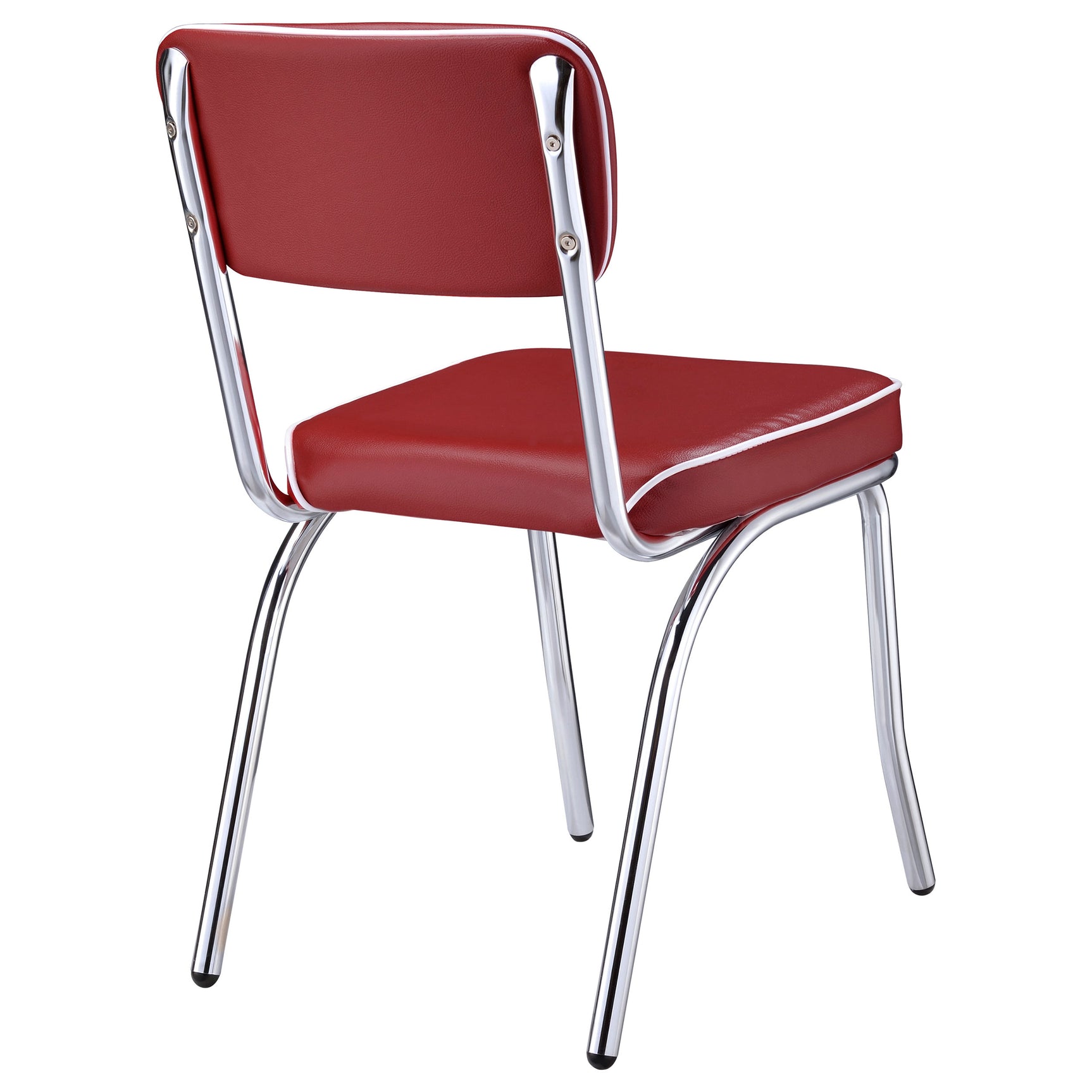 Retro Upholstered Dining Side Chair Red (Set of 2) - Tampa Furniture Outlet