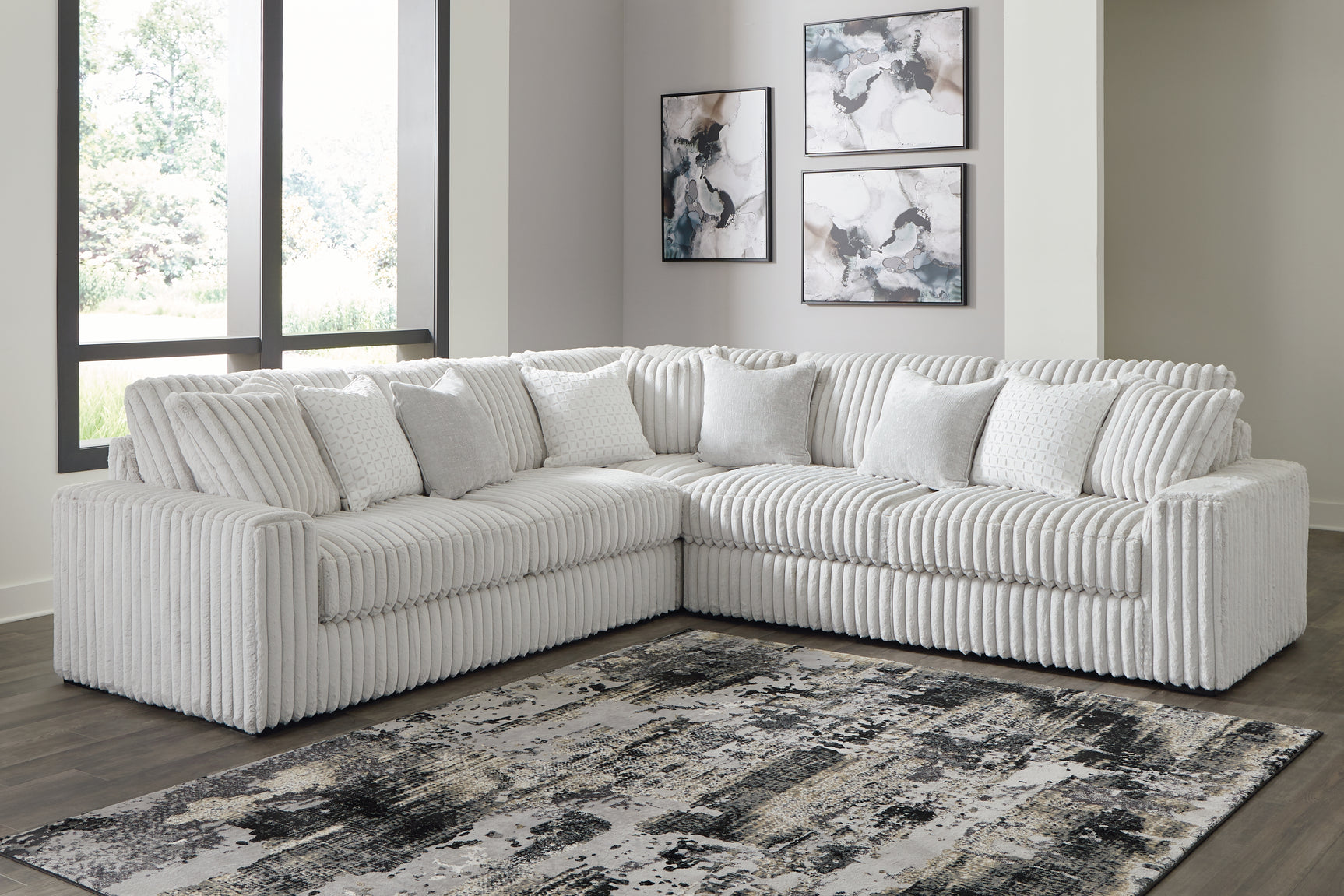 Tampa Furniture Outlet - Ashley Furniture - Stupendous Sectional - LAF 5-Piece Sectional with Chaise / Alloy - 25903S9