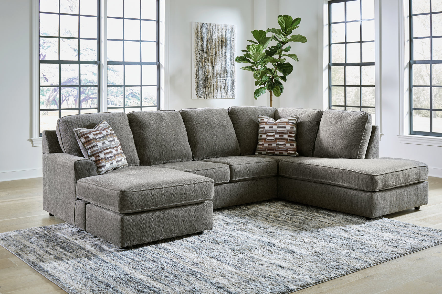 Tampa Furniture Outlet - Ashley Furniture - O'Phannon Sectional - RAF 2-Piece Sectional with Chaise / Putty - 29402S2