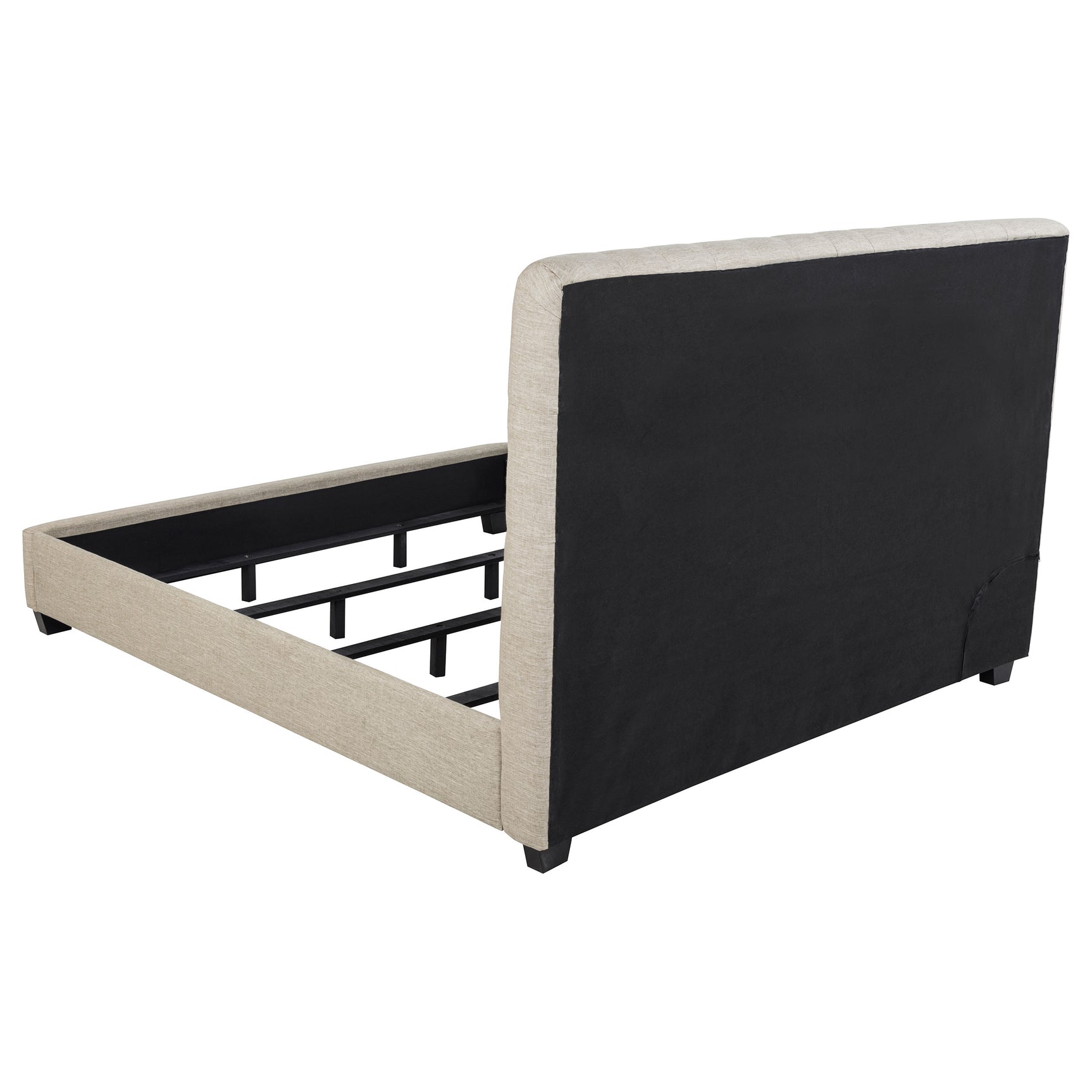 Chloe Upholstered Eastern King Panel Bed Oatmeal - Tampa Furniture Outlet