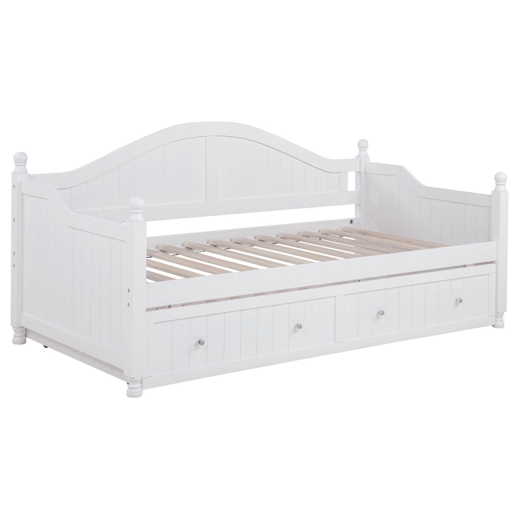 Julie Ann Wood Twin Daybed with Trundle White - Tampa Furniture Outlet