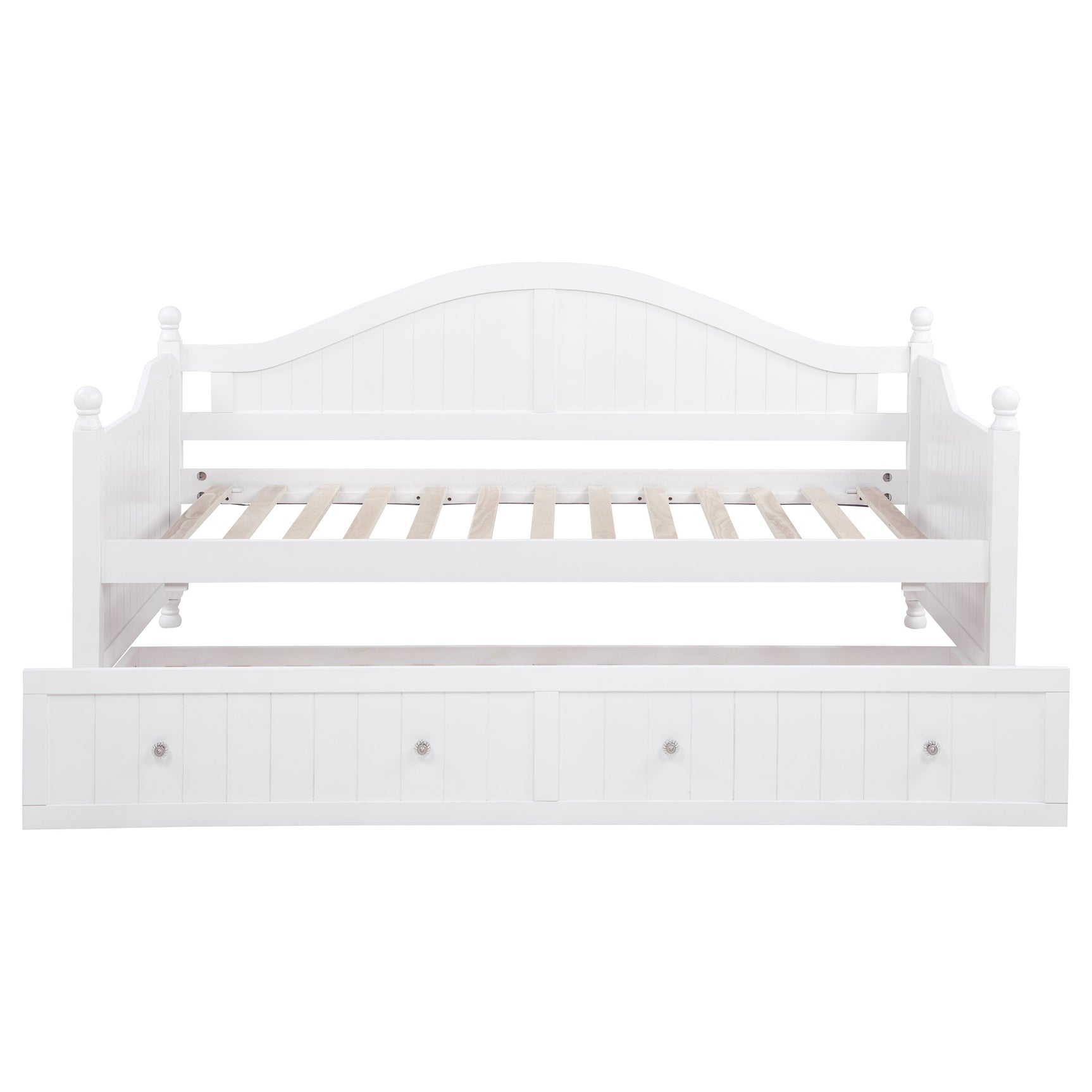 Julie Ann Wood Twin Daybed with Trundle White - Tampa Furniture Outlet
