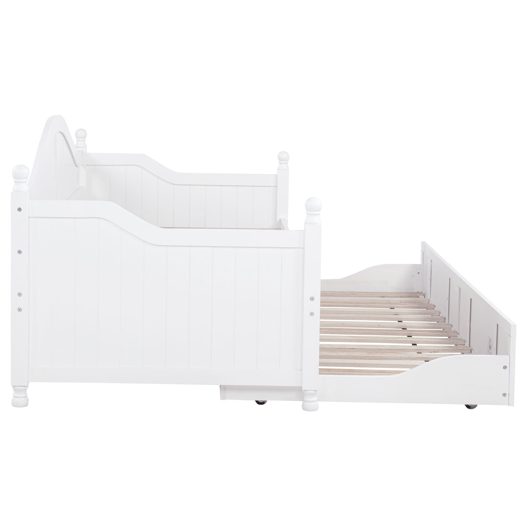Julie Ann Wood Twin Daybed with Trundle White - Tampa Furniture Outlet
