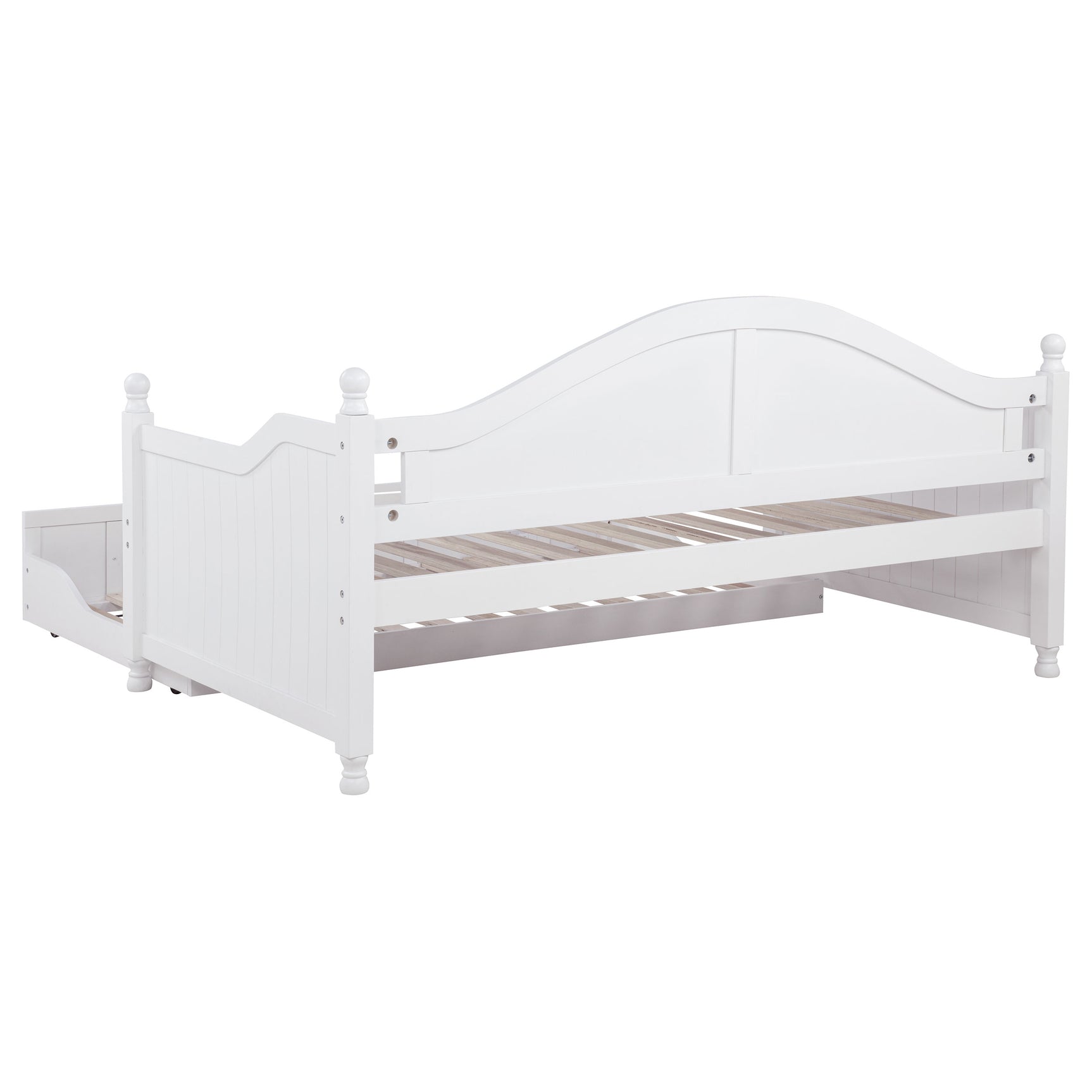 Julie Ann Wood Twin Daybed with Trundle White - Tampa Furniture Outlet