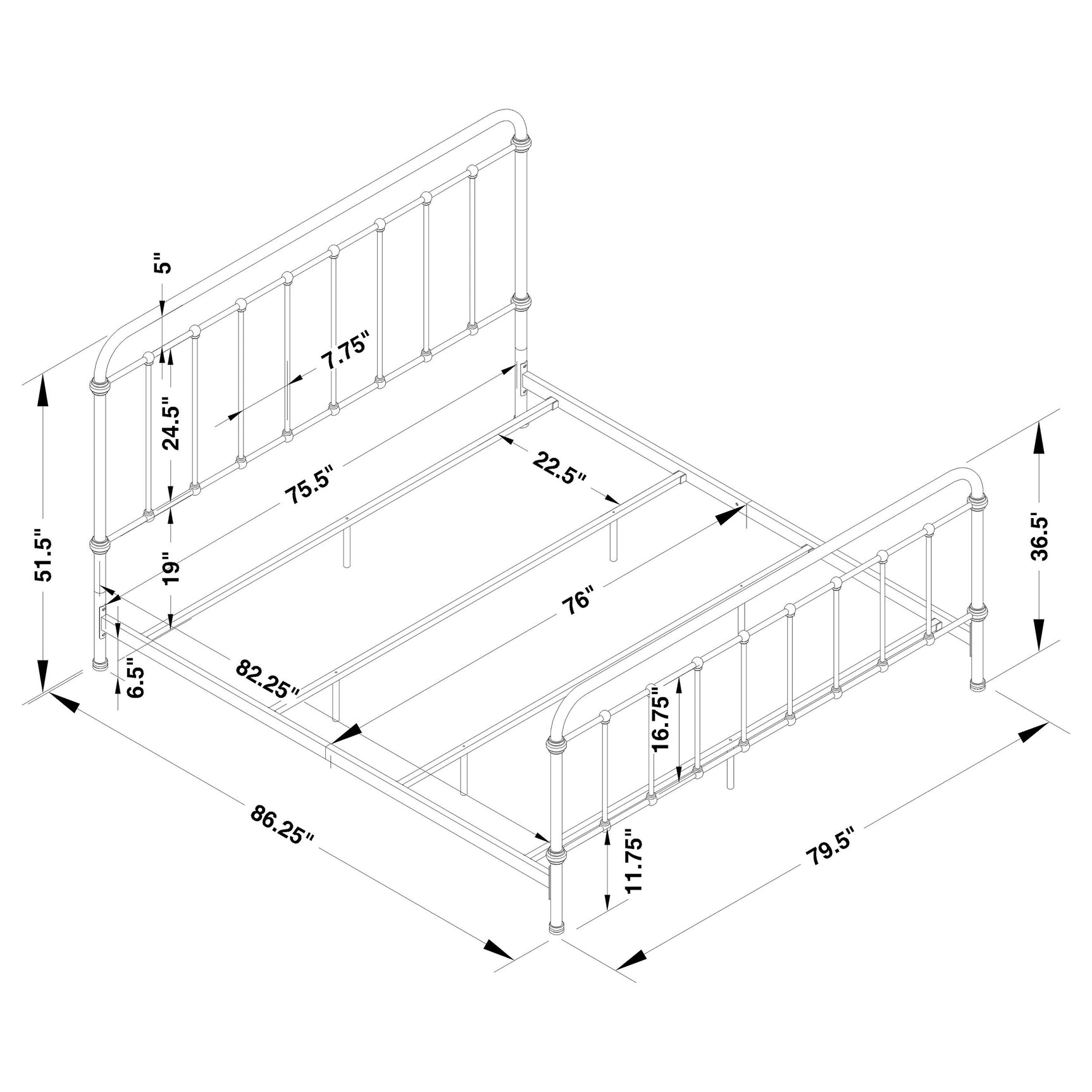 Livingston Metal Eastern King Open Frame Bed Dark Bronze - Tampa Furniture Outlet