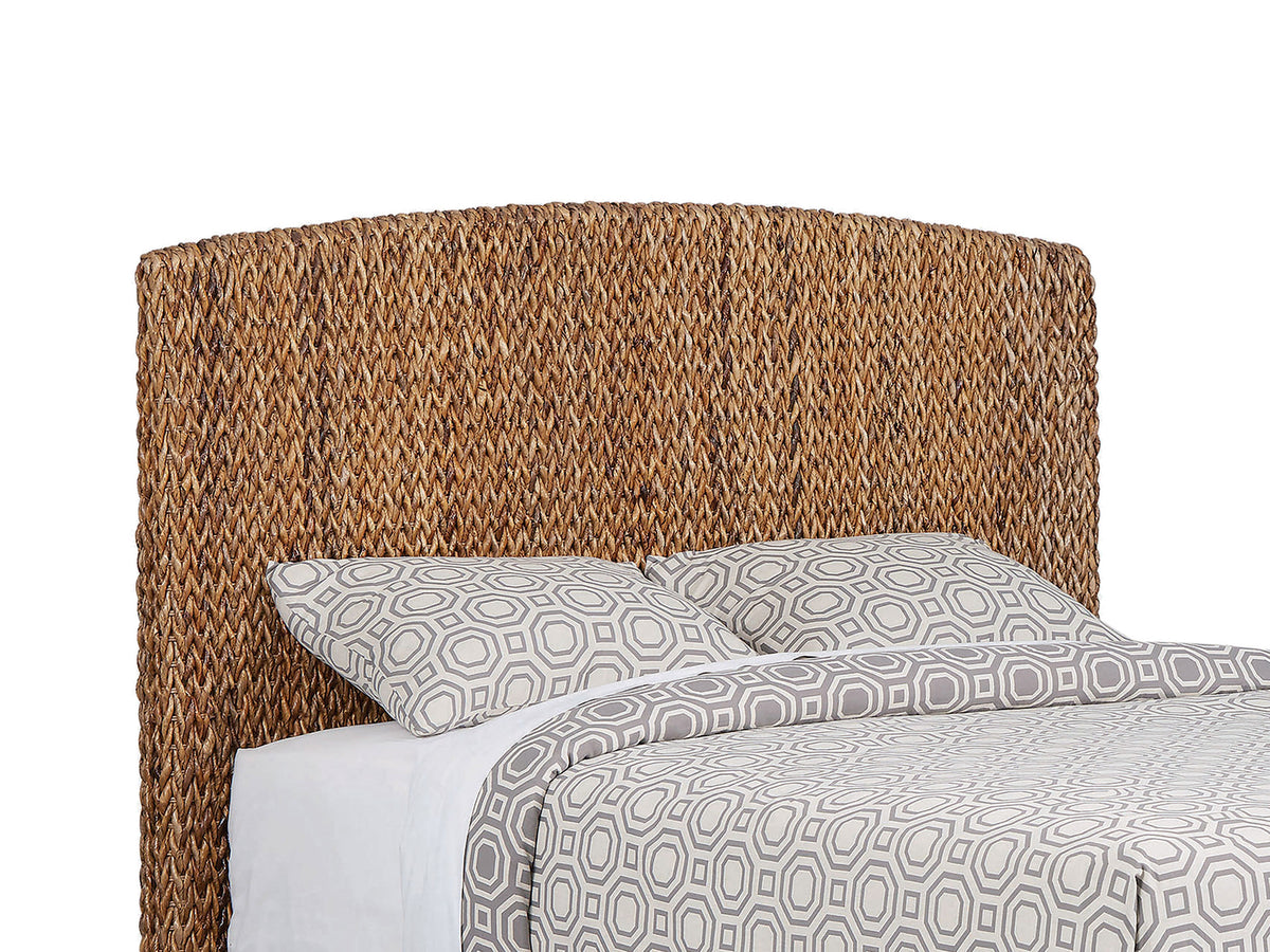 Laughton Banana Leaf Eastern King Panel Bed Amber
