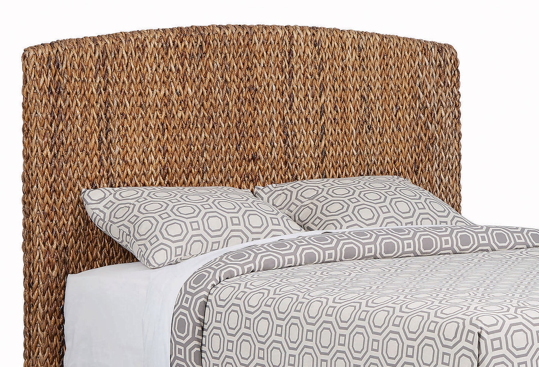 Tampa Furniture Outlet - Coaster - Laughton Woven Banana Leaf Queen Panel Headboard Amber - 300501QB1