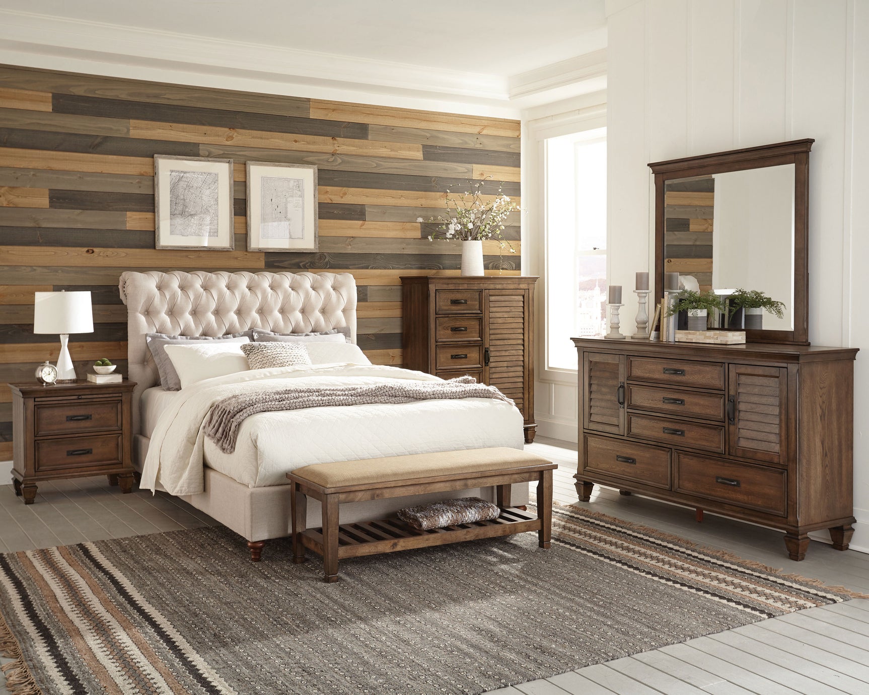 Devon 57-inch Upholstered Full Panel Bed Beige - Tampa Furniture Outlet