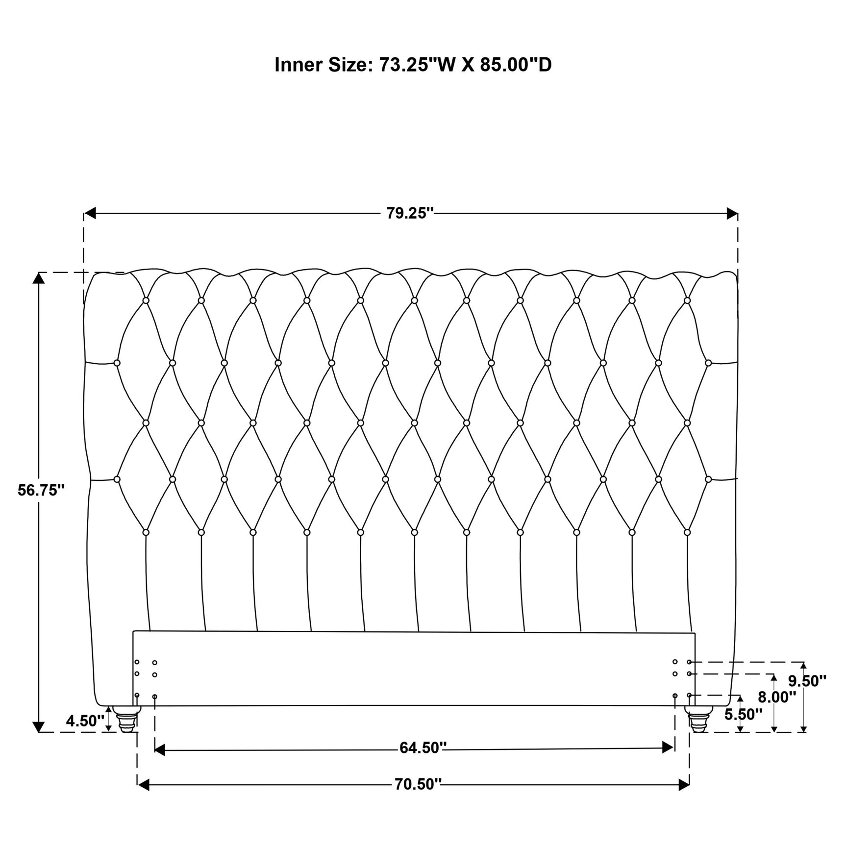Devon 57-inch Upholstered California King Headboard Beige - Tampa Furniture Outlet