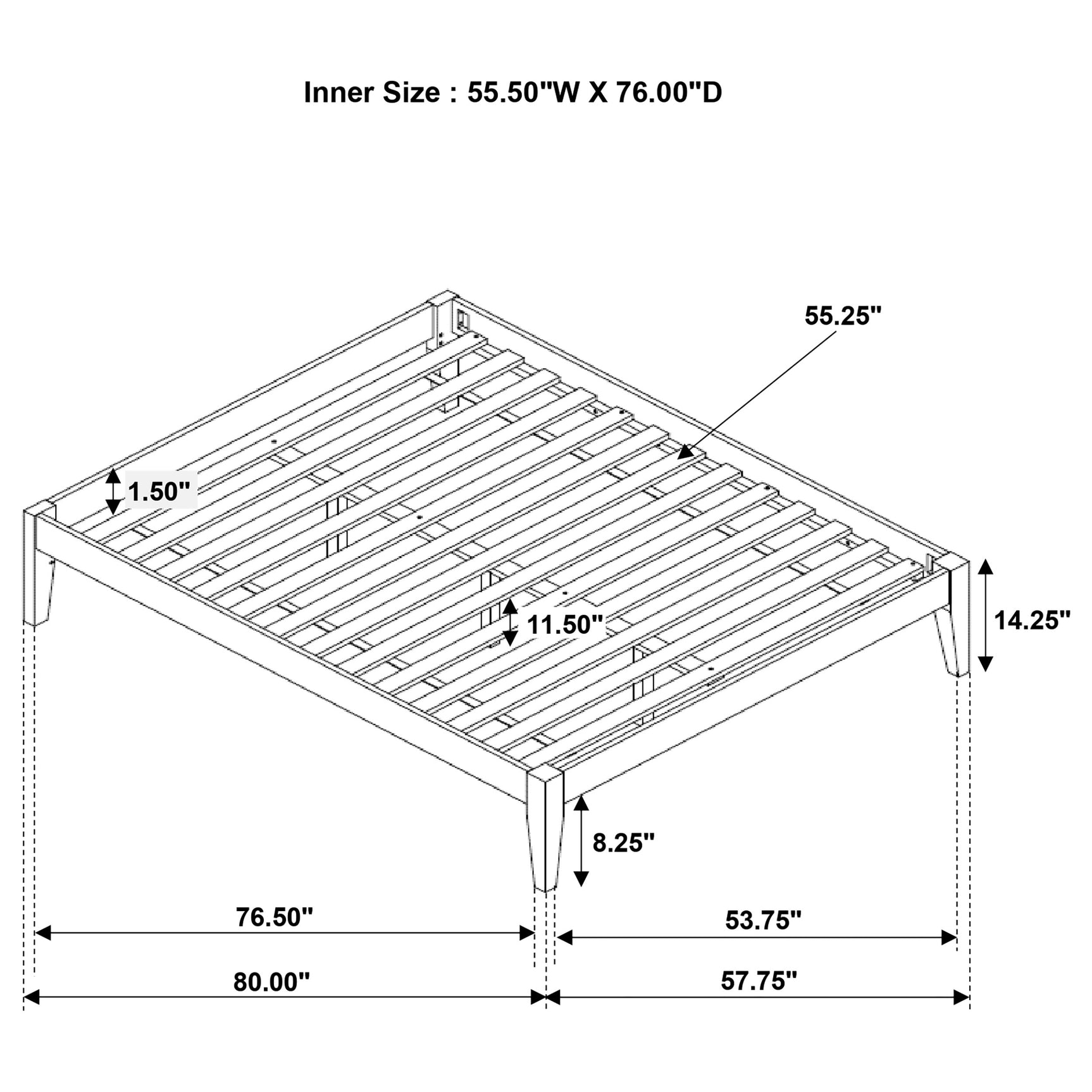 Hounslow Full Universal Platform Bed Cappuccino - Tampa Furniture Outlet