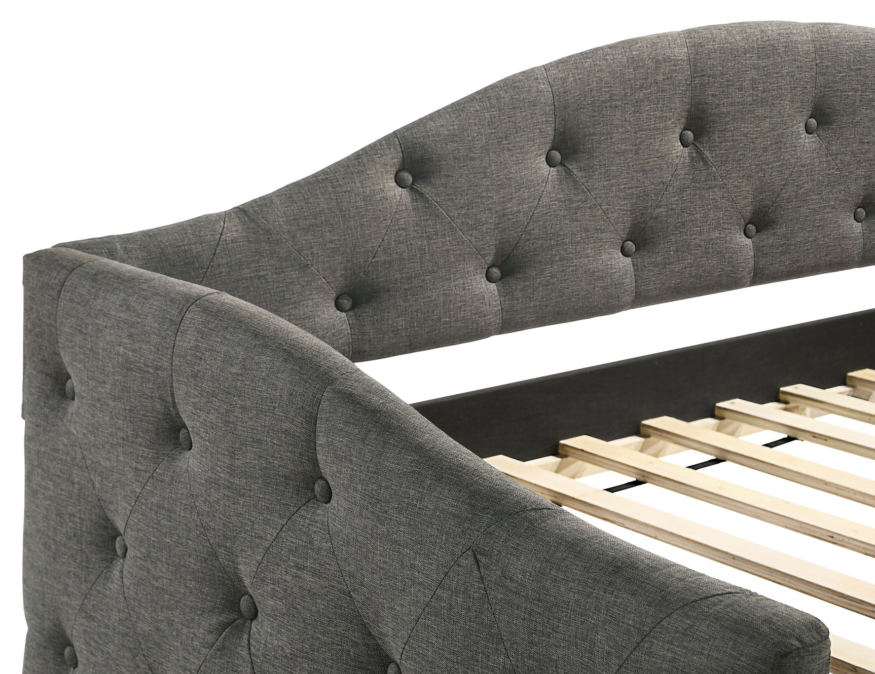 Sadie Upholstered Twin Daybed with Trundle Grey - Tampa Furniture Outlet