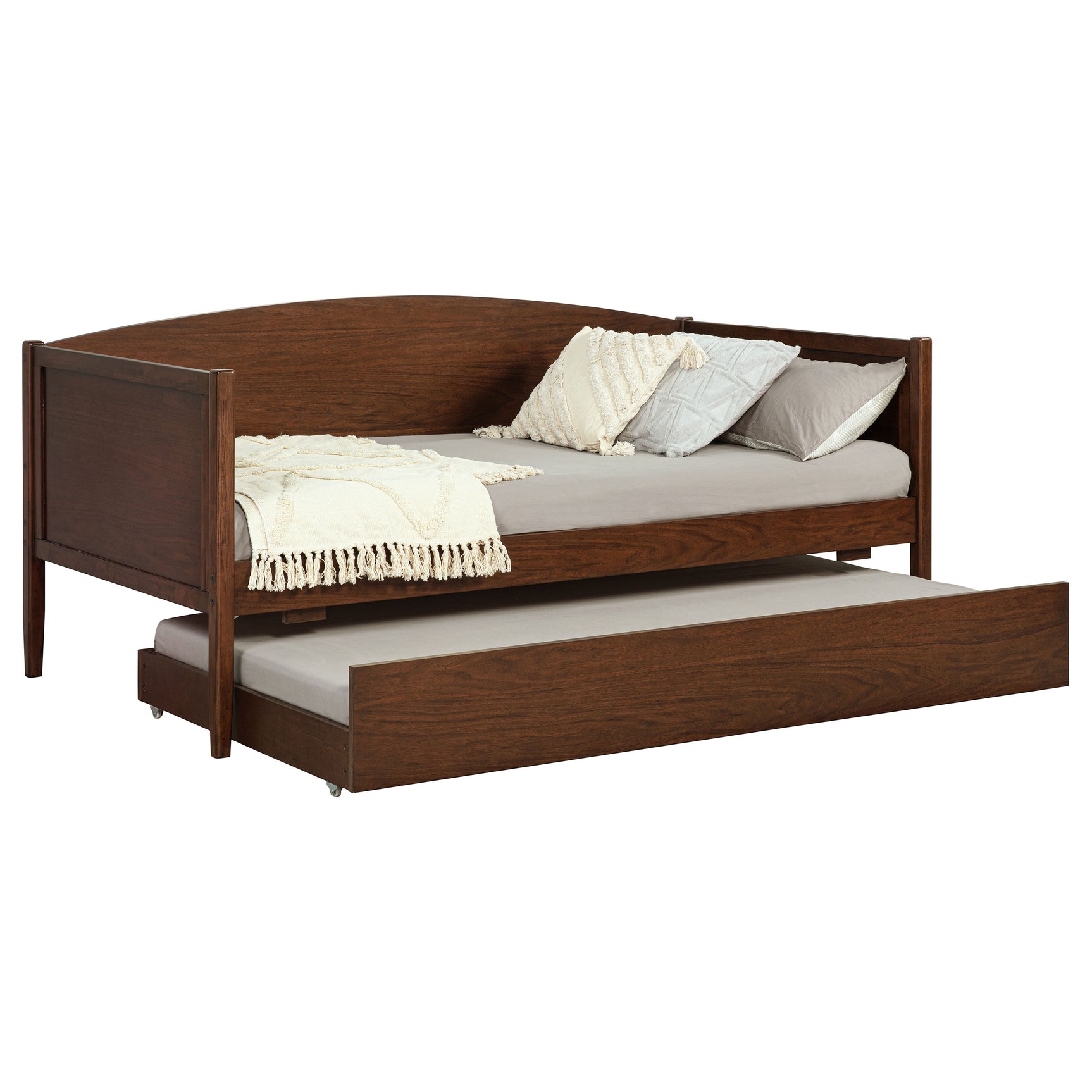 Bozeman Wood Twin Daybed With Trundle Medium Walnut - Tampa Furniture Outlet