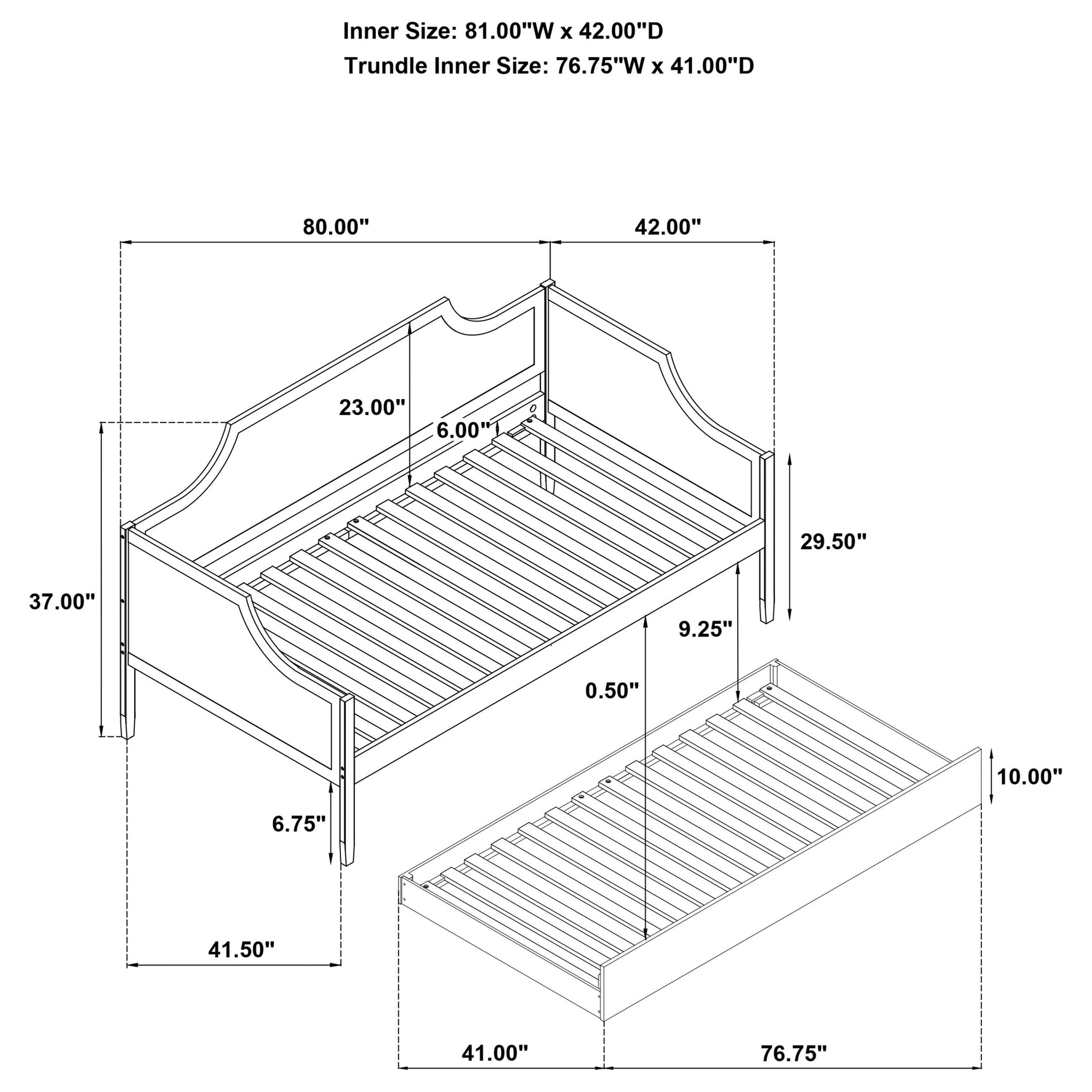 Redding Wood Twin Daybed With Trundle Cherry - Tampa Furniture Outlet