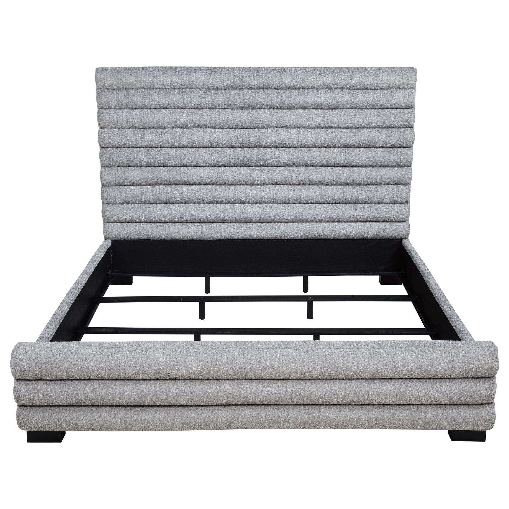 Patricia 58-inch Boucle Upholstered Eastern King Bed Grey - Tampa Furniture Outlet