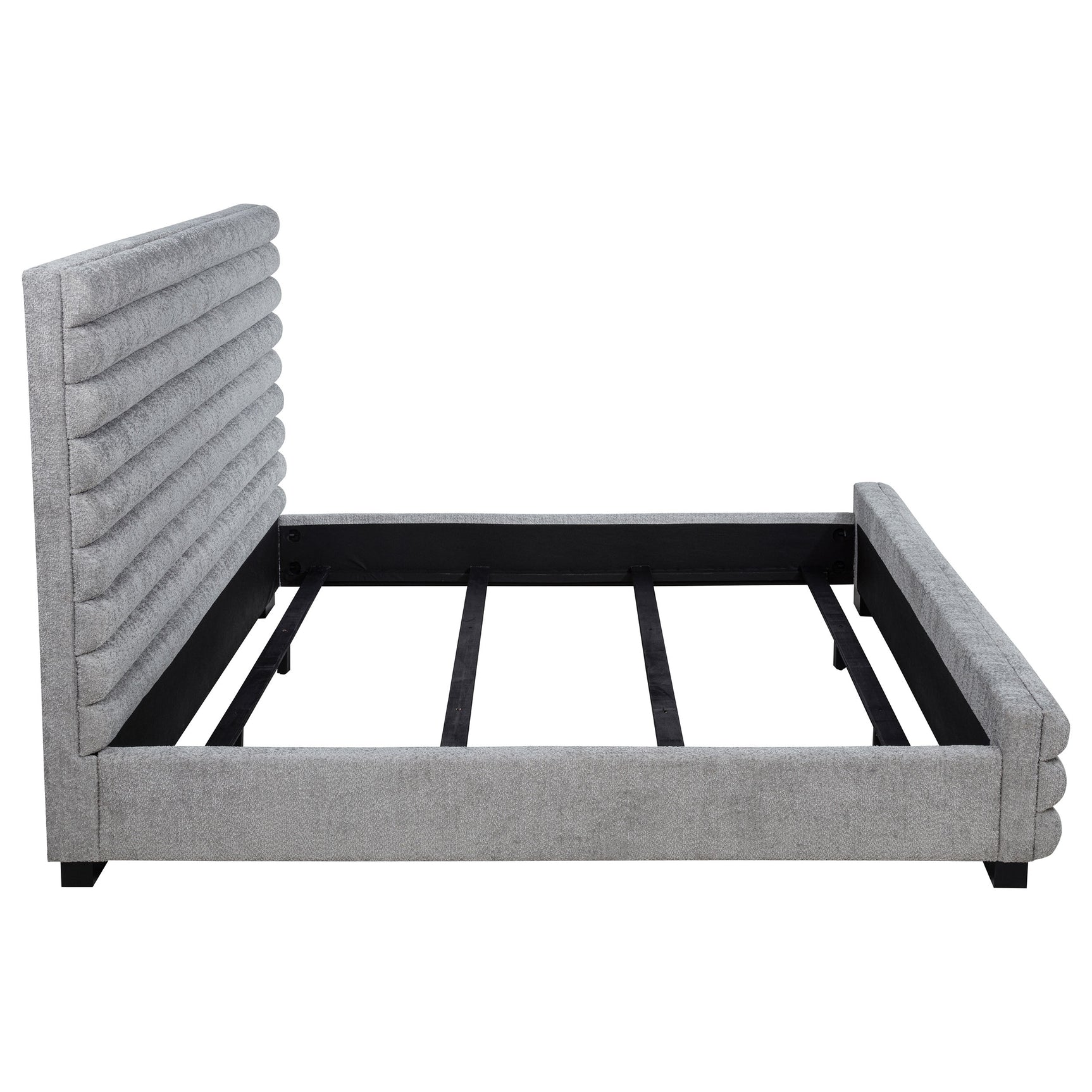 Patricia 58-inch Boucle Upholstered Eastern King Bed Grey - Tampa Furniture Outlet