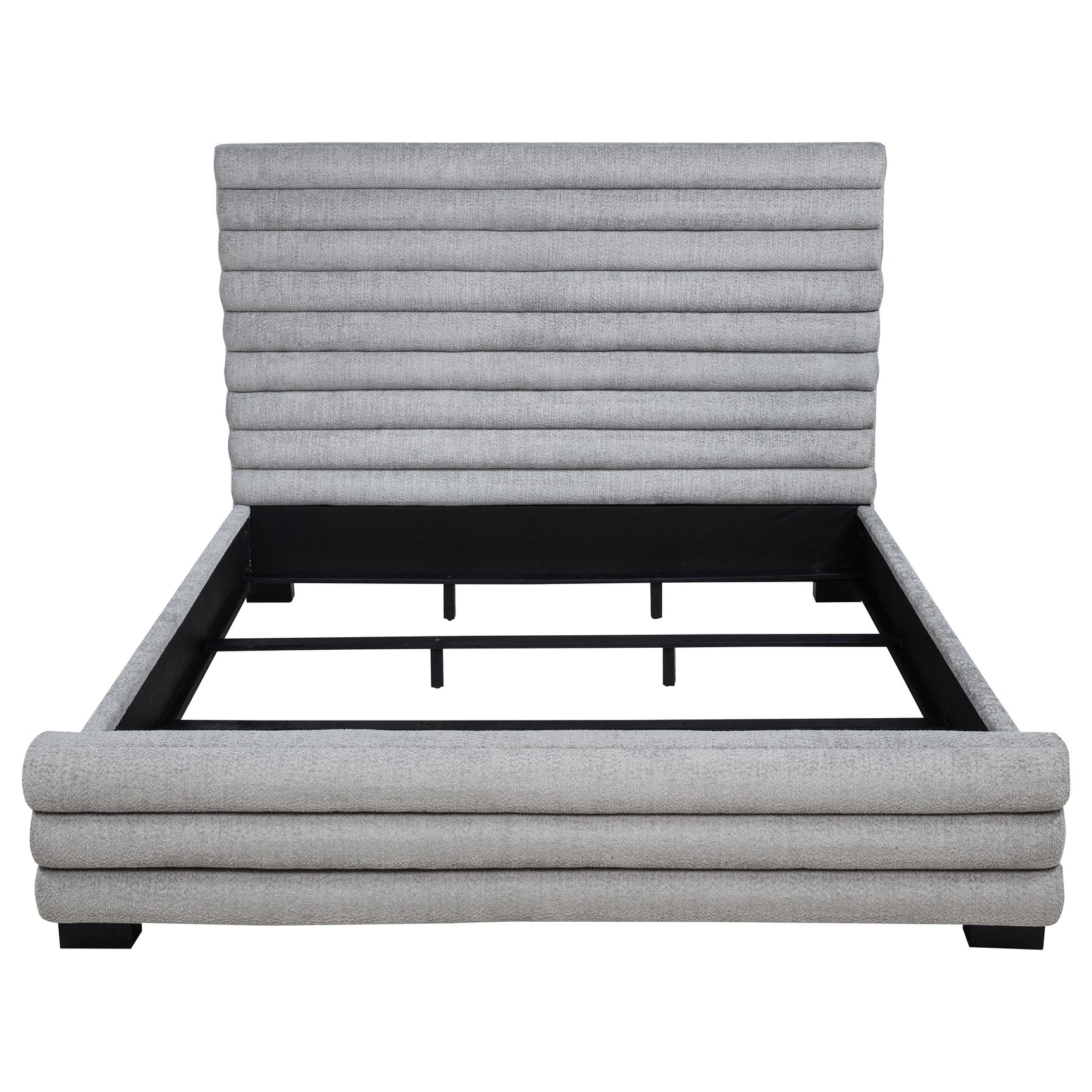 Patricia 58-inch Boucle Upholstered California King Bed Grey - Tampa Furniture Outlet