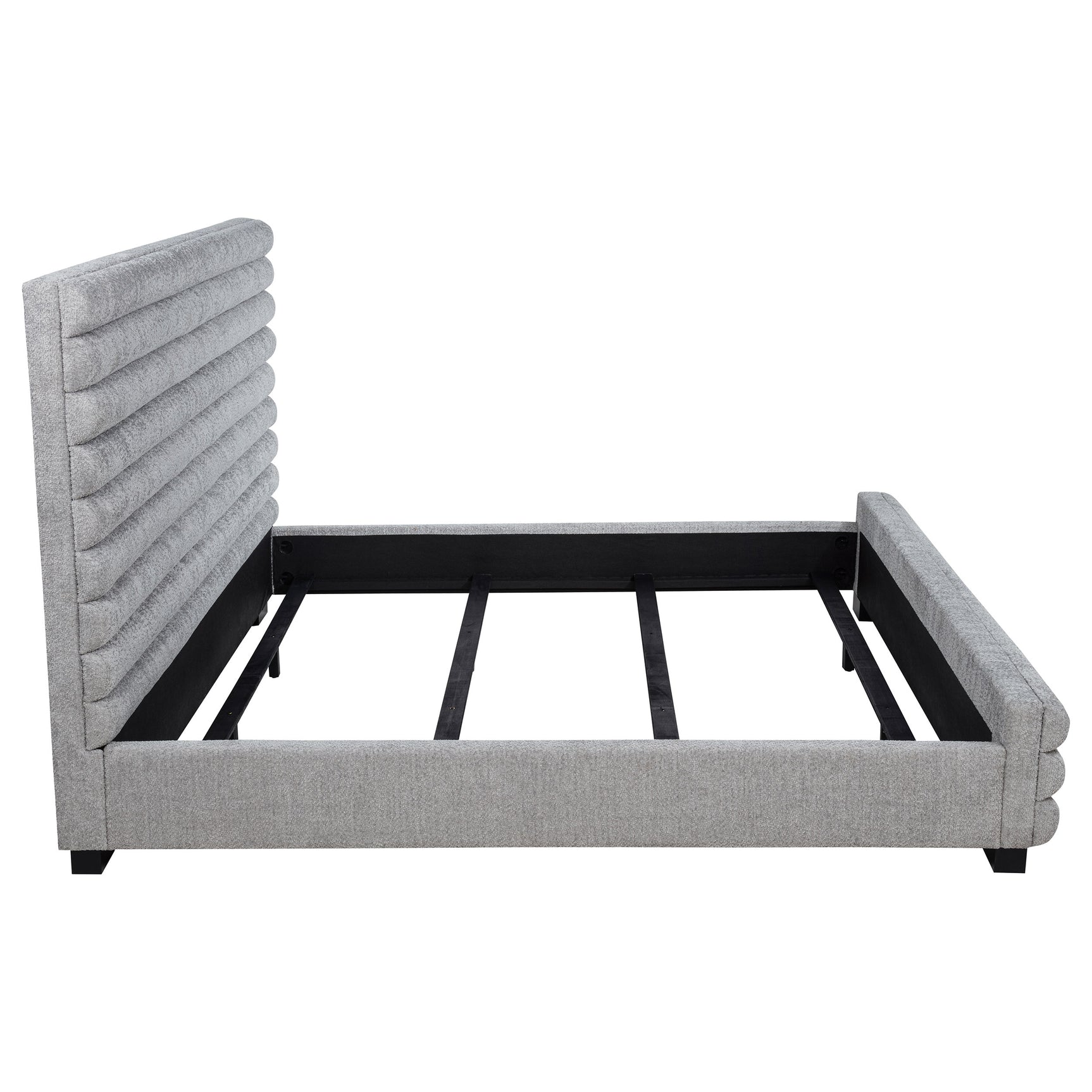Patricia 58-inch Boucle Upholstered California King Bed Grey - Tampa Furniture Outlet