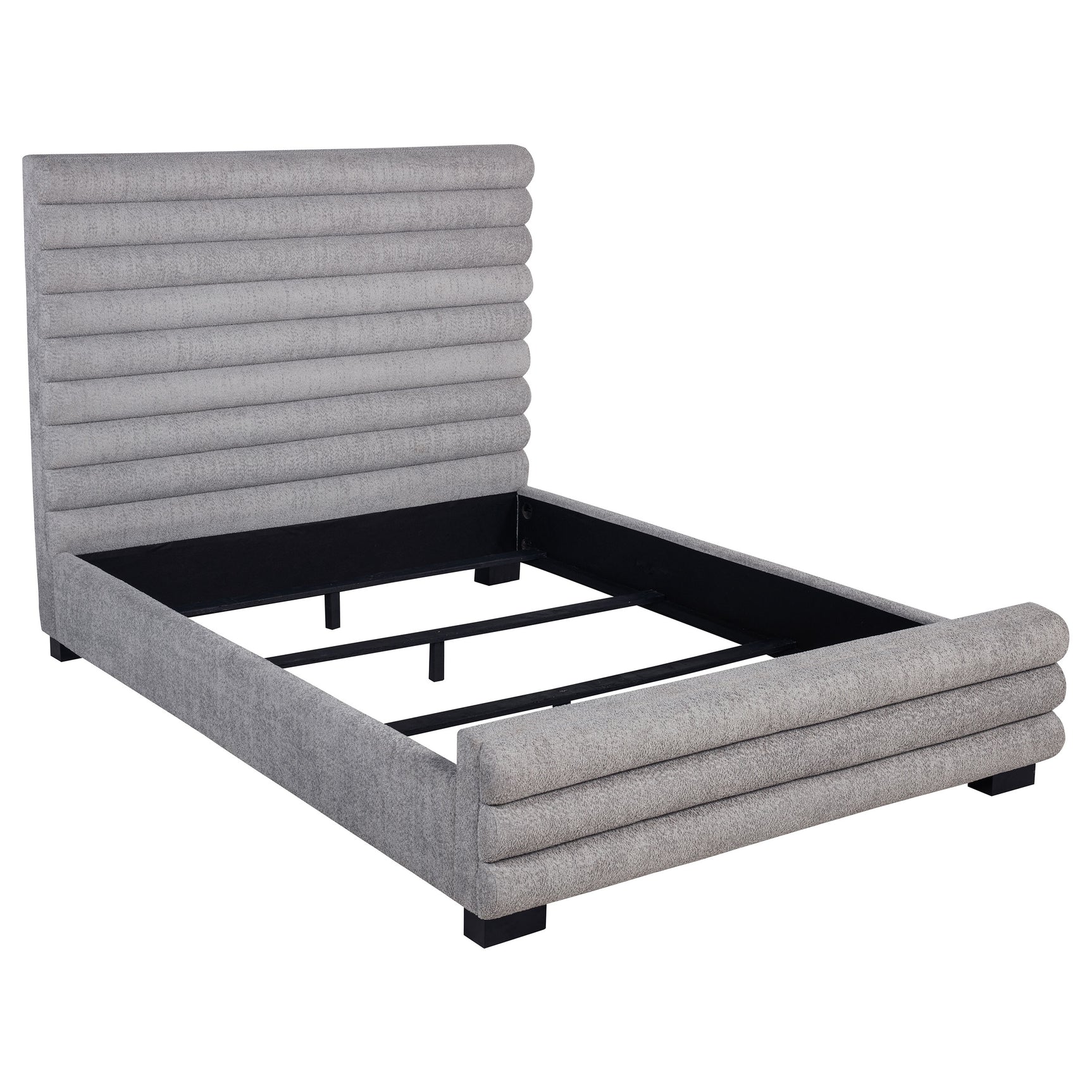 Tampa Furniture Outlet - Coaster - Patricia 58-inch Boucle Upholstered Queen Bed Grey - 300719Q