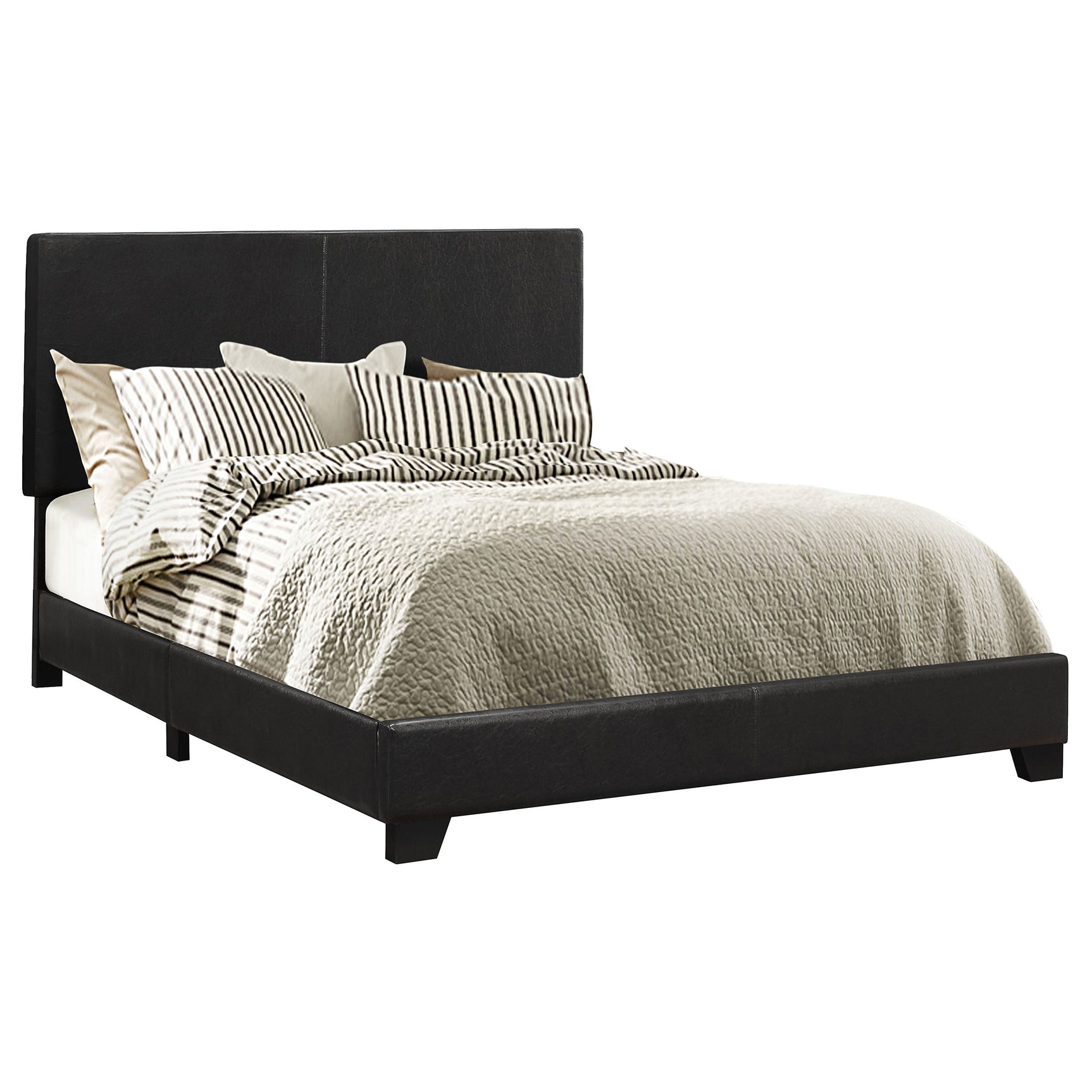 Tampa Furniture Outlet - Coaster - Dorian Faux Leather Upholstered Full Panel Bed Black - 300761F