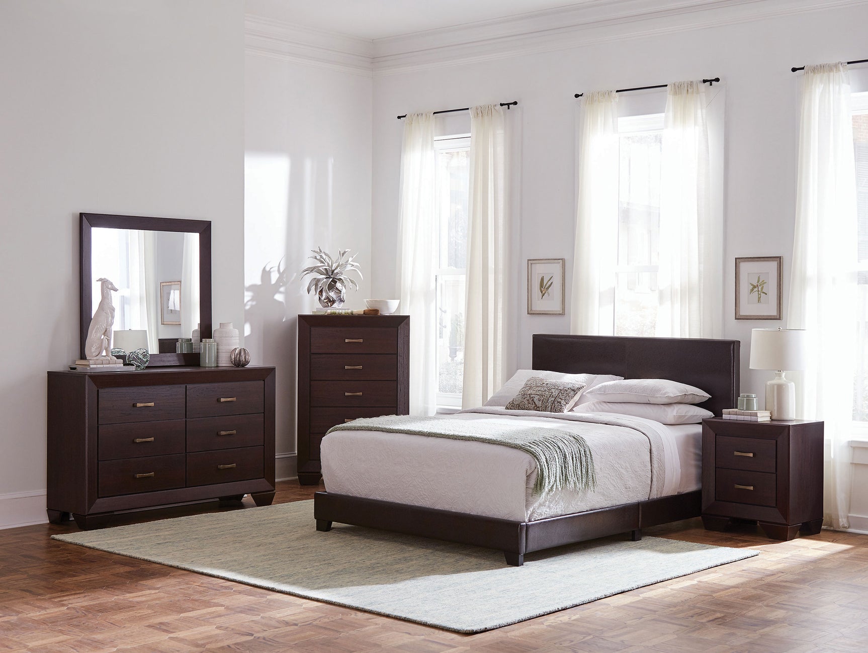 Dorian 5-piece Full Bedroom Set Dark Cocoa - Tampa Furniture Outlet