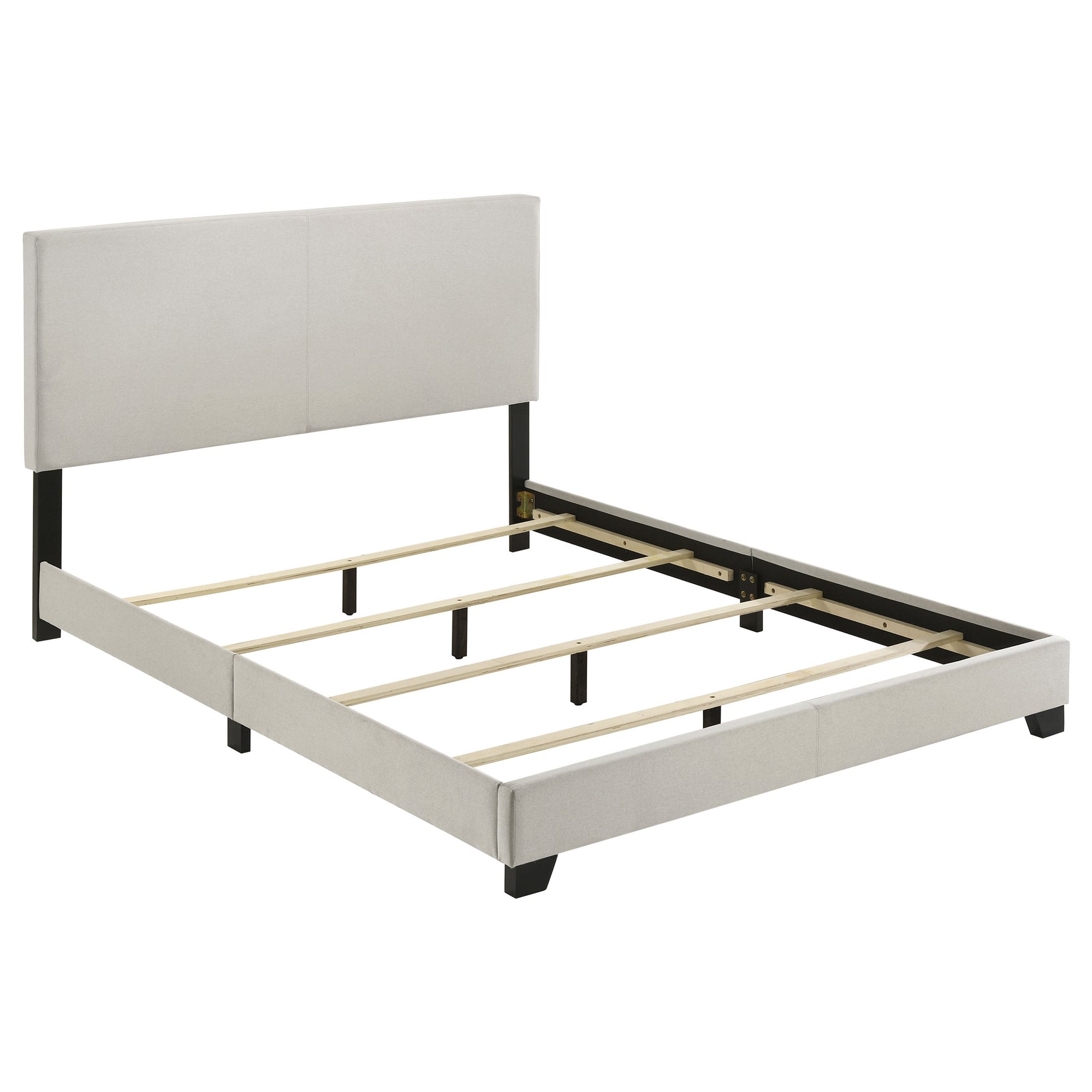 Tampa Furniture Outlet - Coaster - Dorian Fabric Upholstered Queen Panel Bed Cream - 300852Q