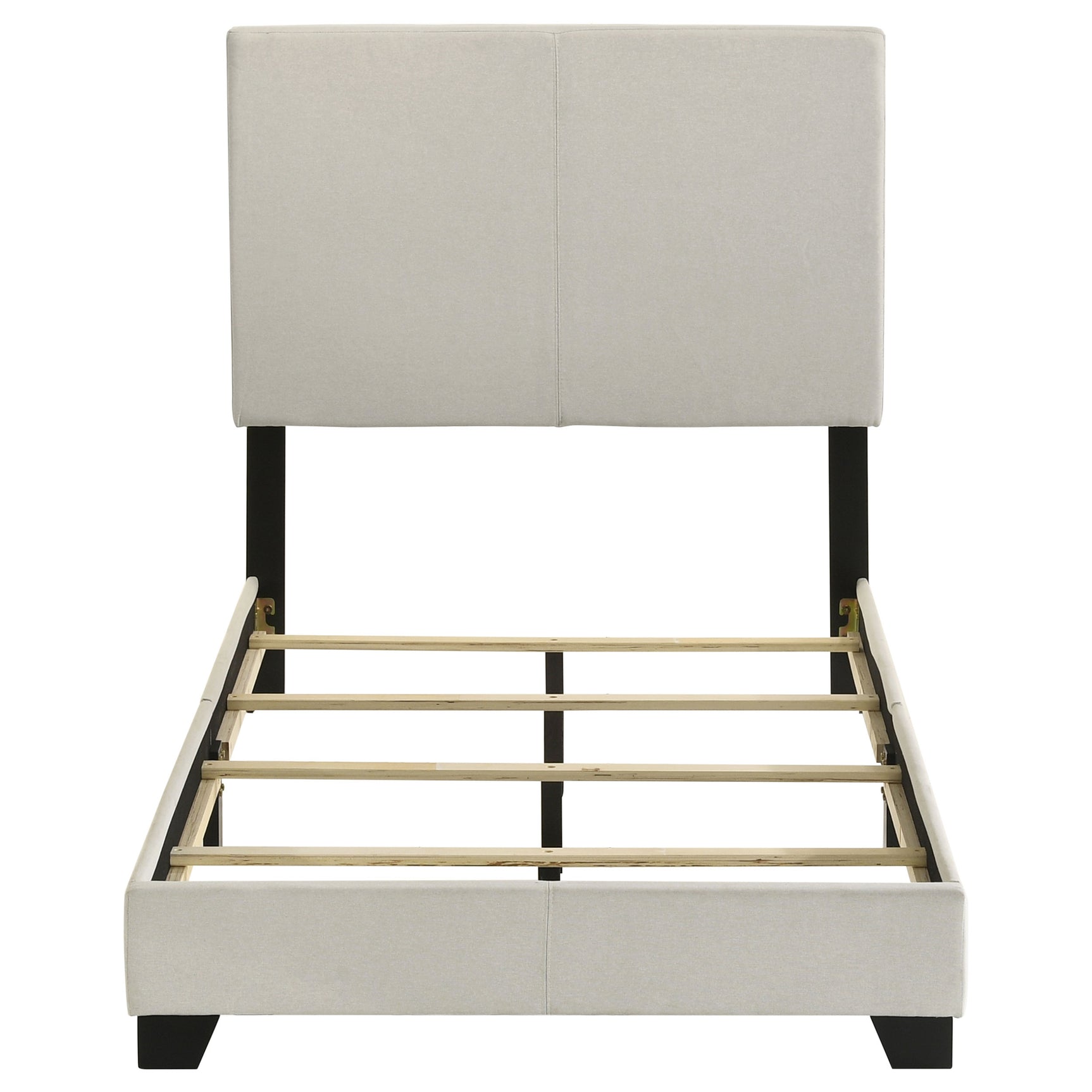 Dorian Fabric Upholstered Twin Panel Bed Cream - Tampa Furniture Outlet