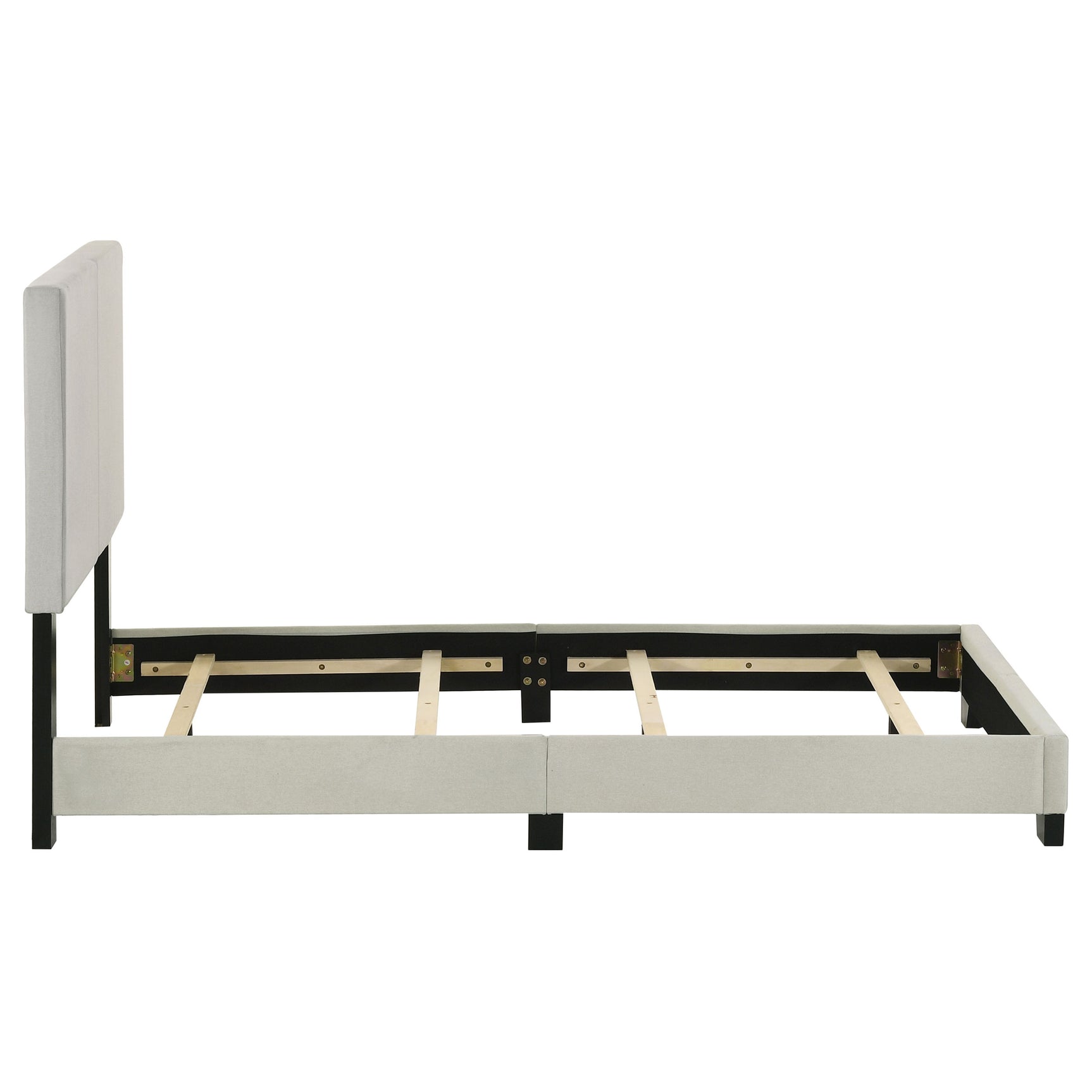 Dorian Fabric Upholstered Twin Panel Bed Cream - Tampa Furniture Outlet