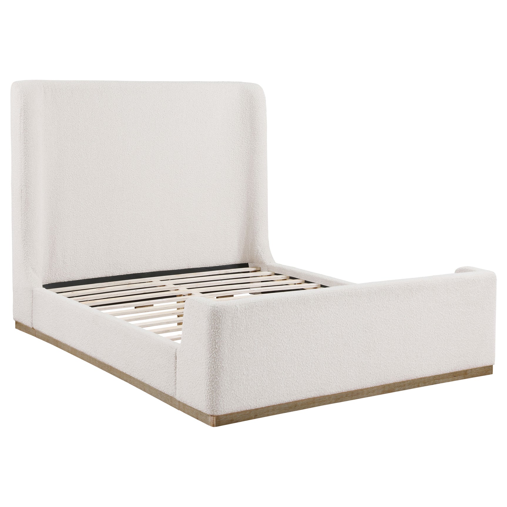 Tampa Furniture Outlet - Coaster - Nala Upholstered Queen Sleigh Bed Cream - 302046Q