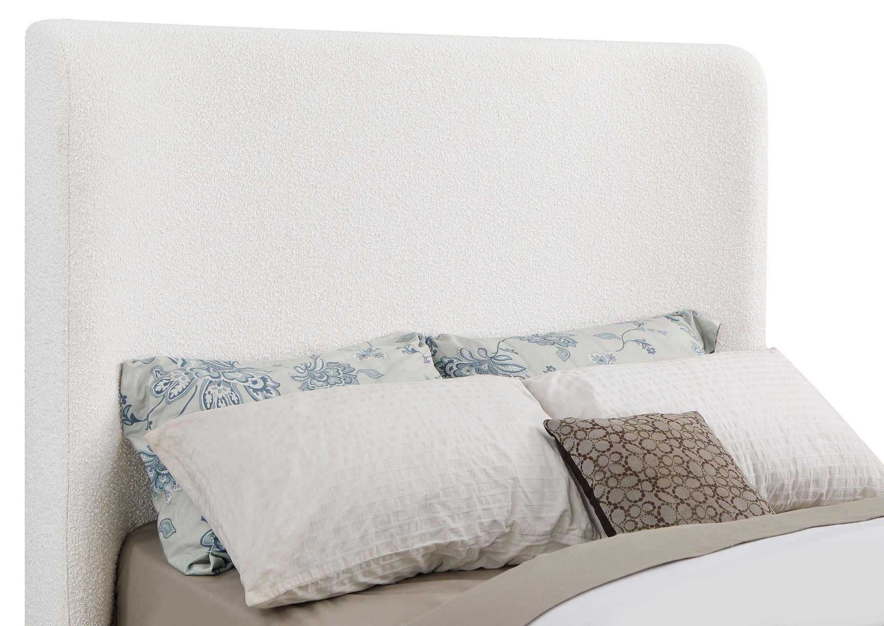 Nala Upholstered Queen Sleigh Bed Cream - Tampa Furniture Outlet