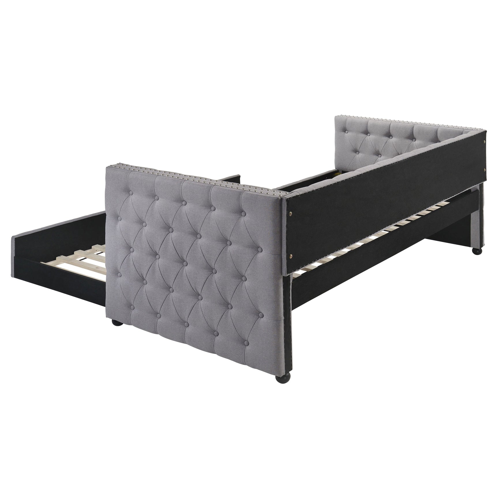 Mockern Upholstered Twin Daybed with Trundle Grey - Tampa Furniture Outlet