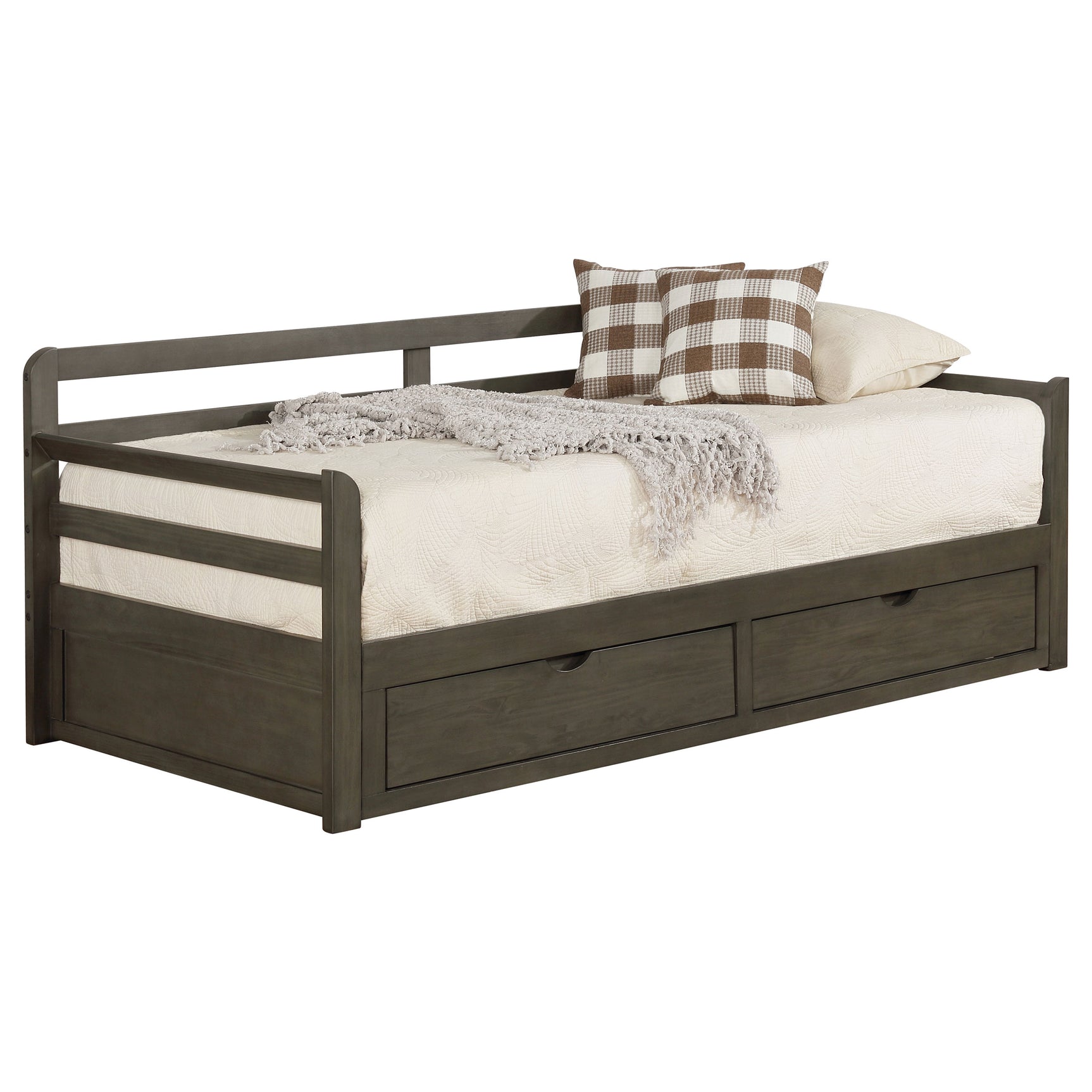 Sorrento 2-drawer Twin XL Daybed with Extension Trundle Grey - Tampa Furniture Outlet