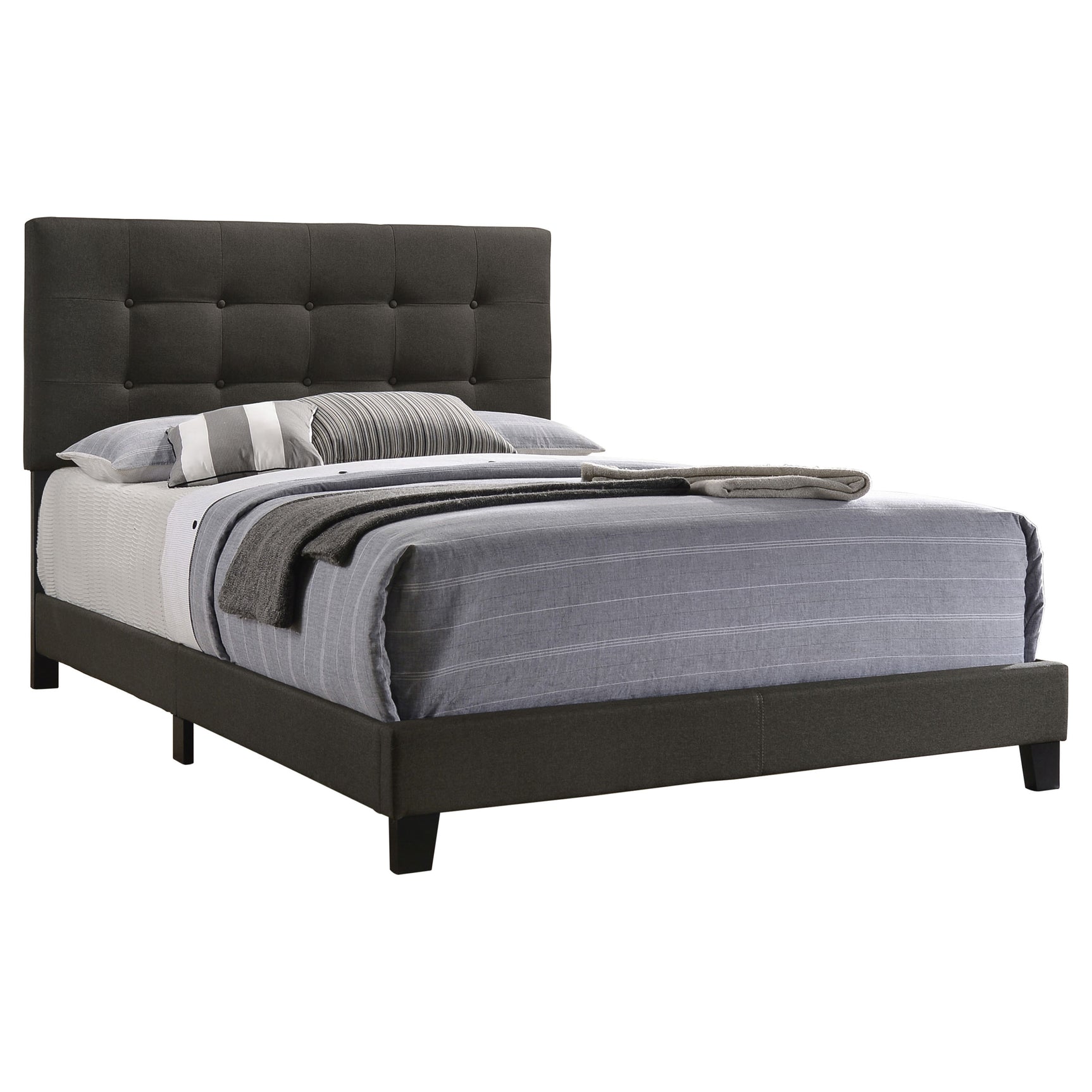 Mapes Upholstered Full Panel Bed Charcoal - Tampa Furniture Outlet
