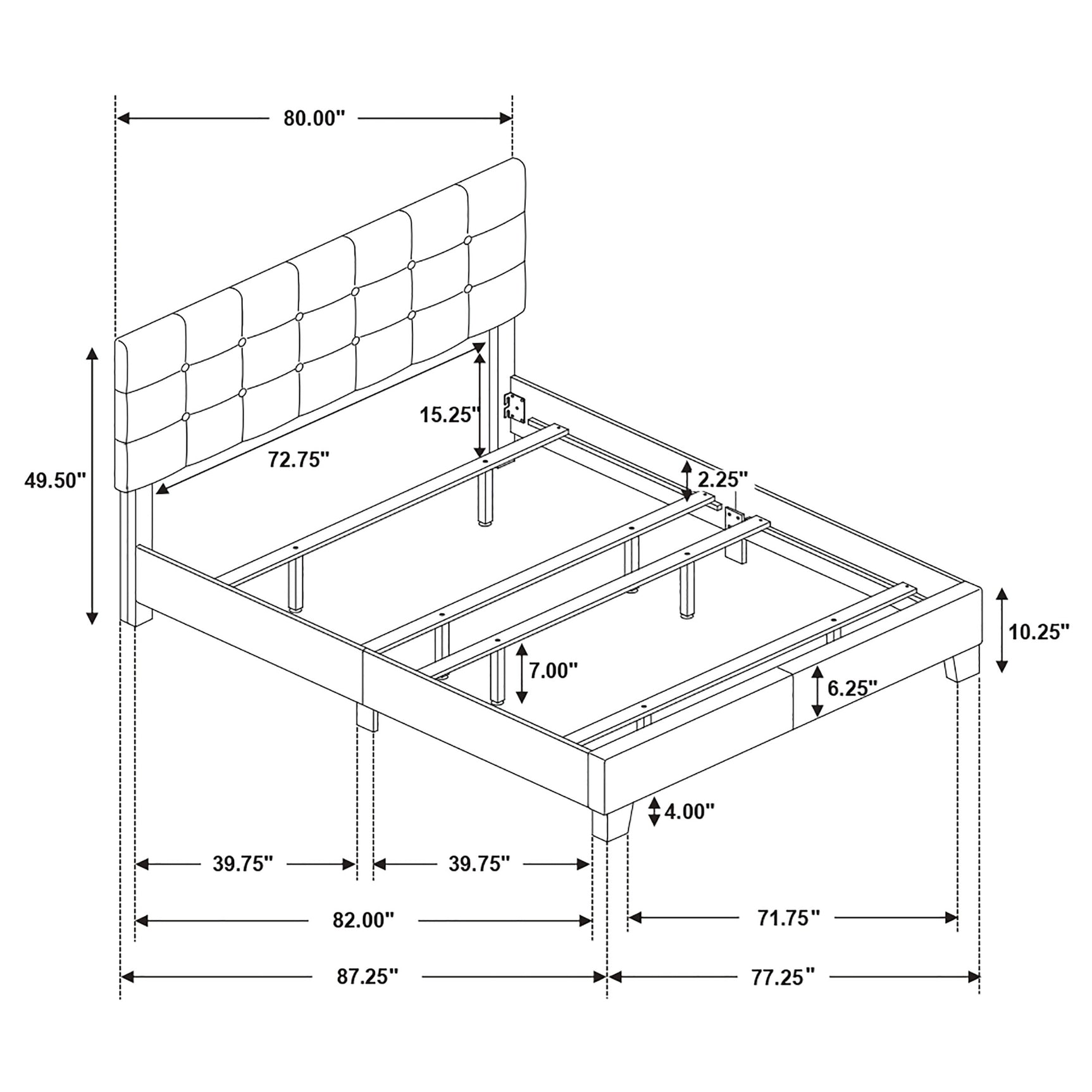 Mapes Upholstered Eastern King Panel Bed Charcoal - Tampa Furniture Outlet