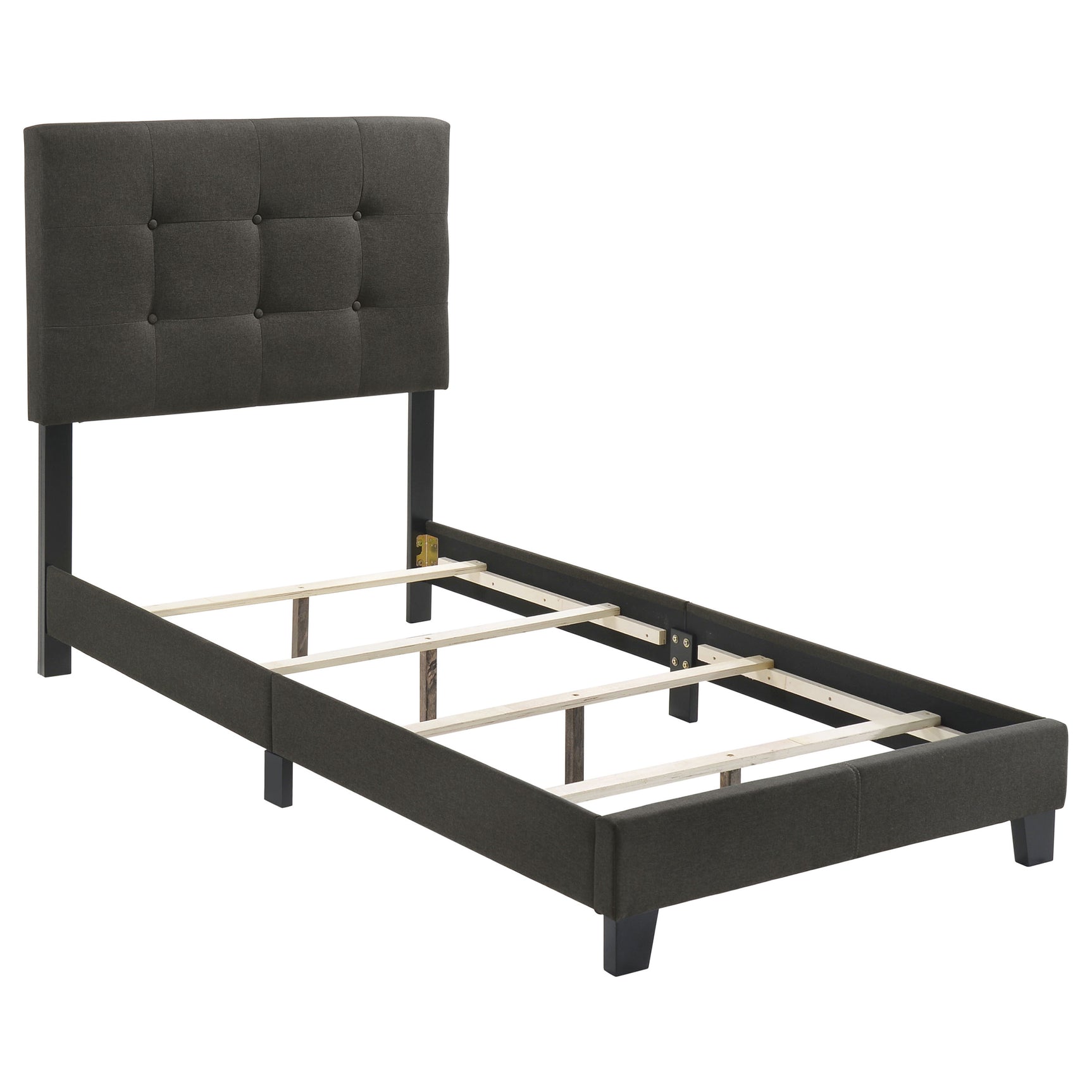 Tampa Furniture Outlet - Coaster - Mapes Upholstered Twin Panel Bed Charcoal - 305746T