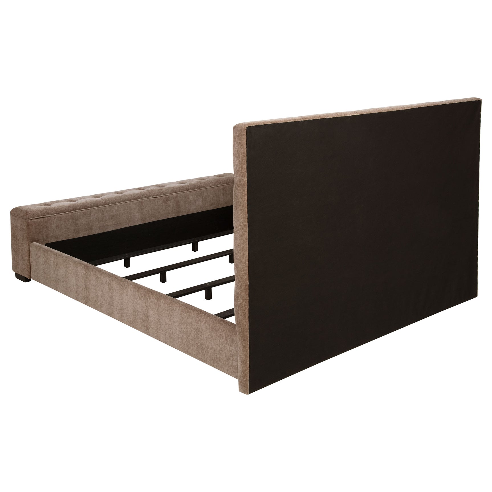 Senna Upholstered Queen Audio Flame Visualizer Bed Brown - Tampa Furniture Outlet