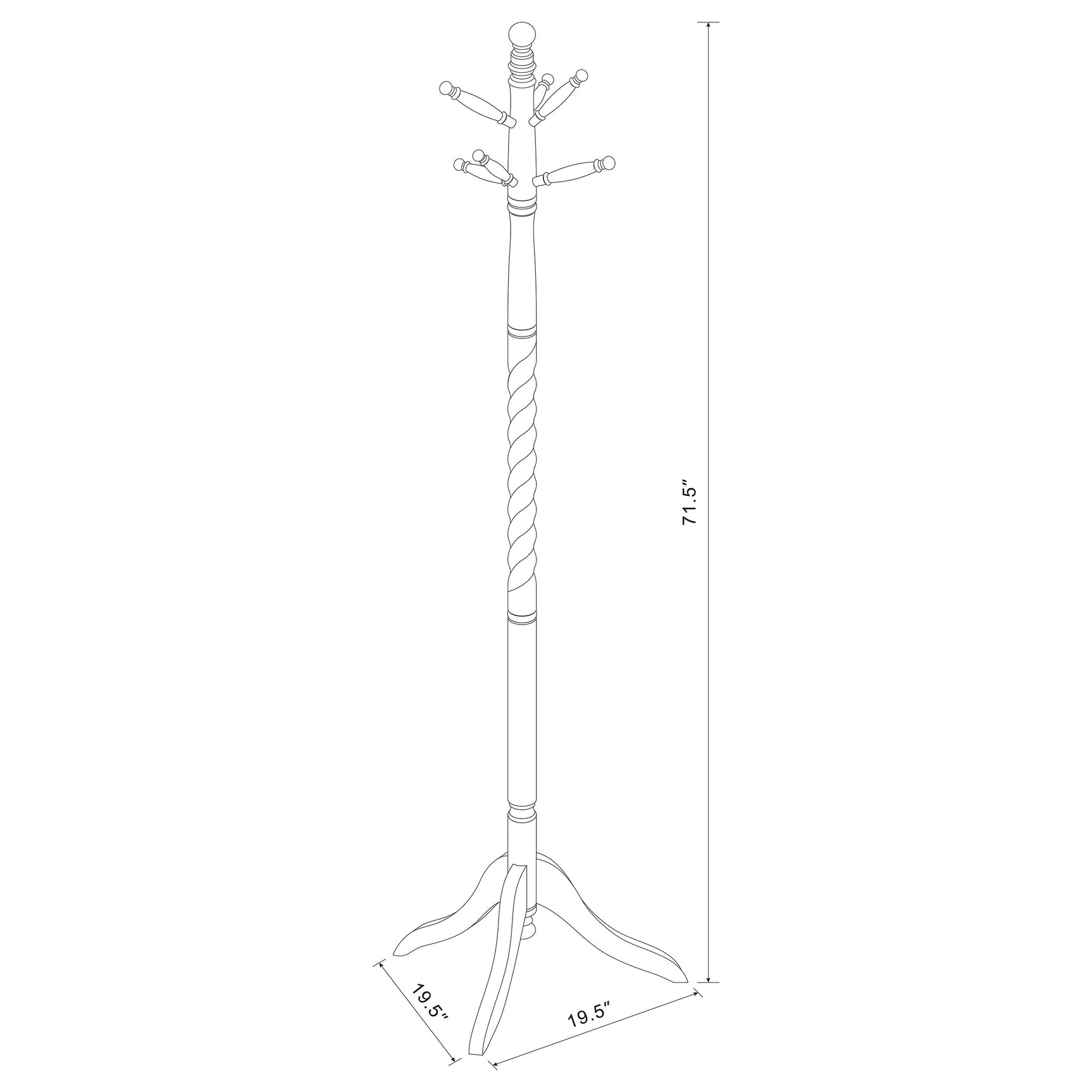 Riona 6 Hook Freestanding Wood Coat Rack Hat Hanger Merlot - Tampa Furniture Outlet