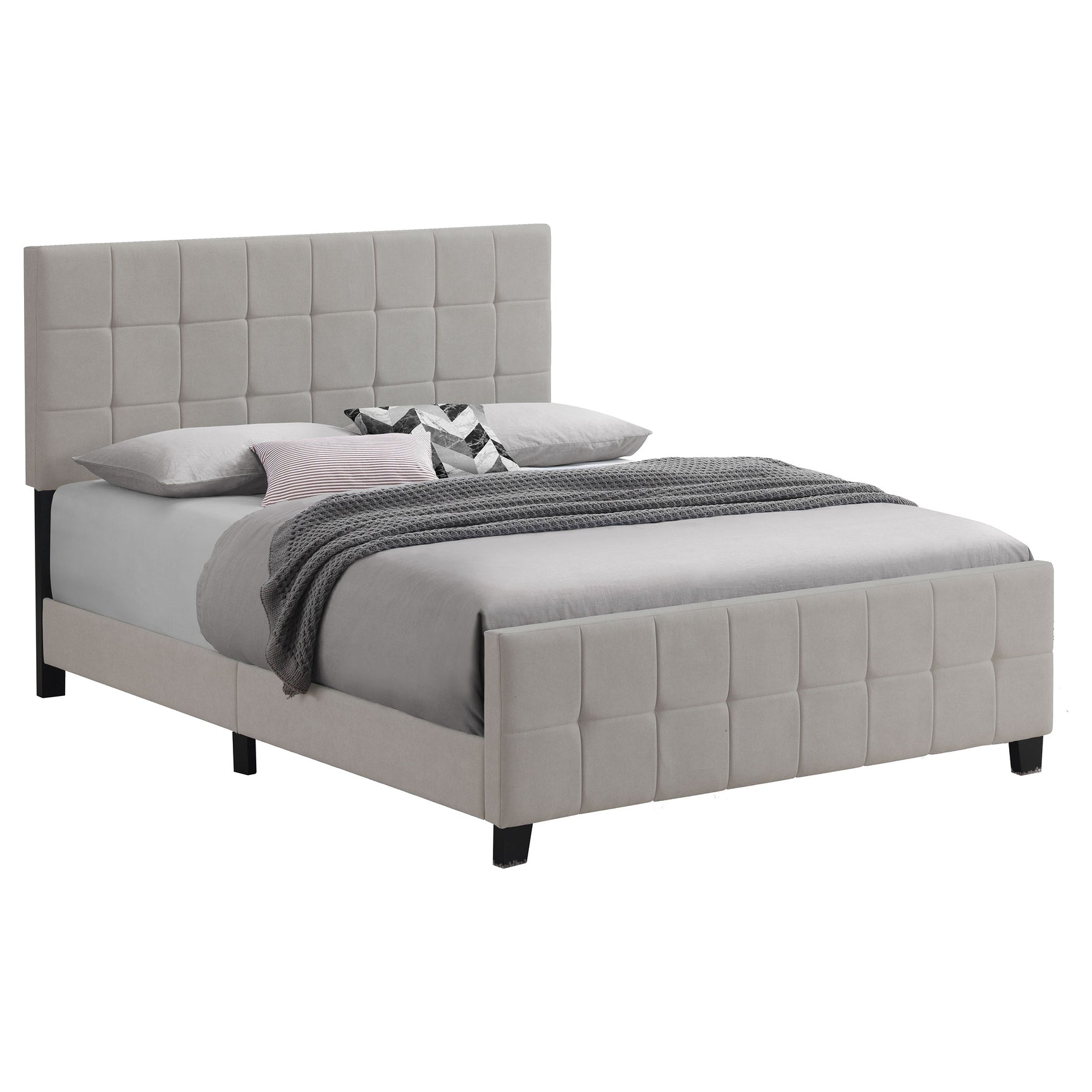 Fairfield Upholstered Eastern King Panel Bed Beige - Tampa Furniture Outlet