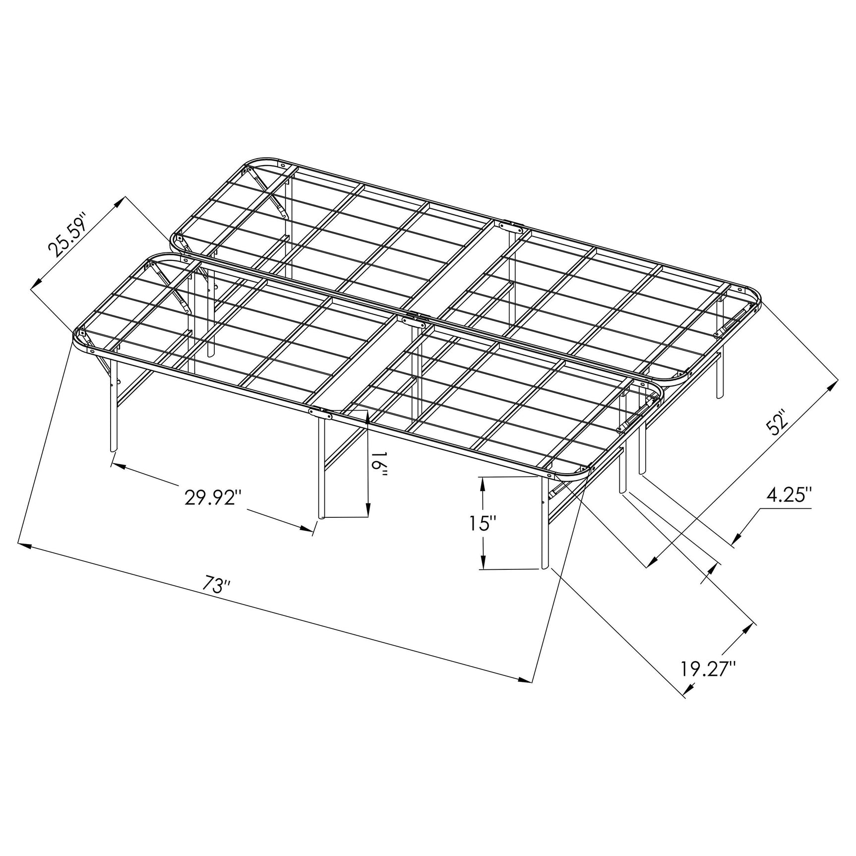 Mabel Metal Full Mattress Support Platform Bed Black - Tampa Furniture Outlet