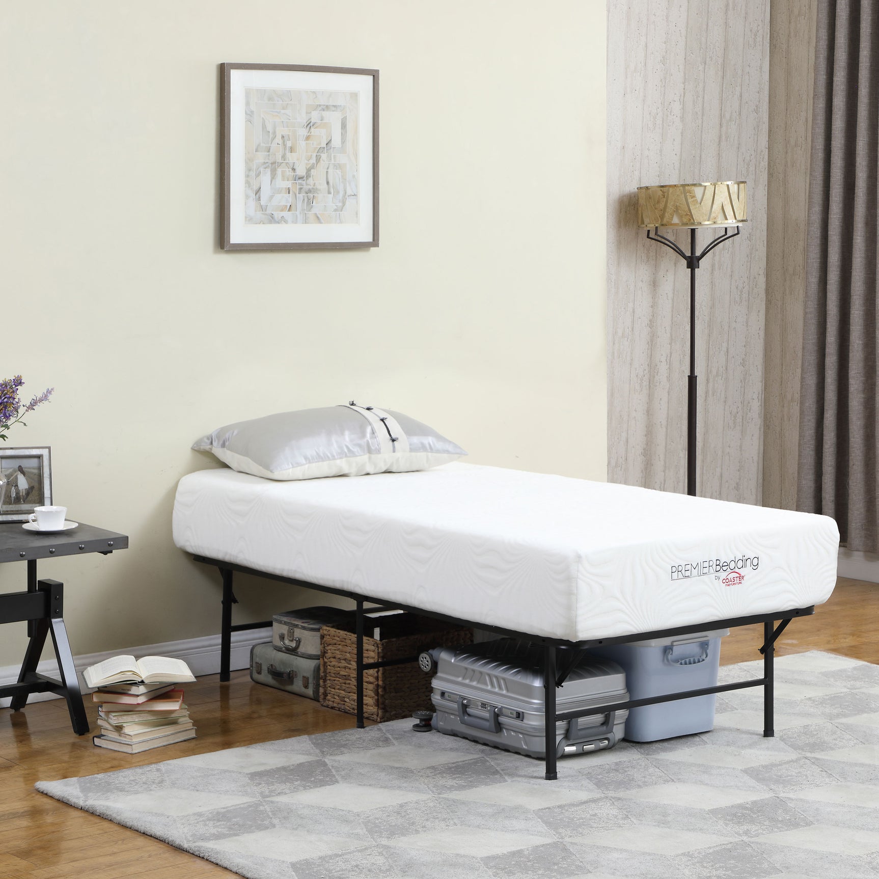 Mabel Metal Twin Mattress Support Platform Bed Black - Tampa Furniture Outlet