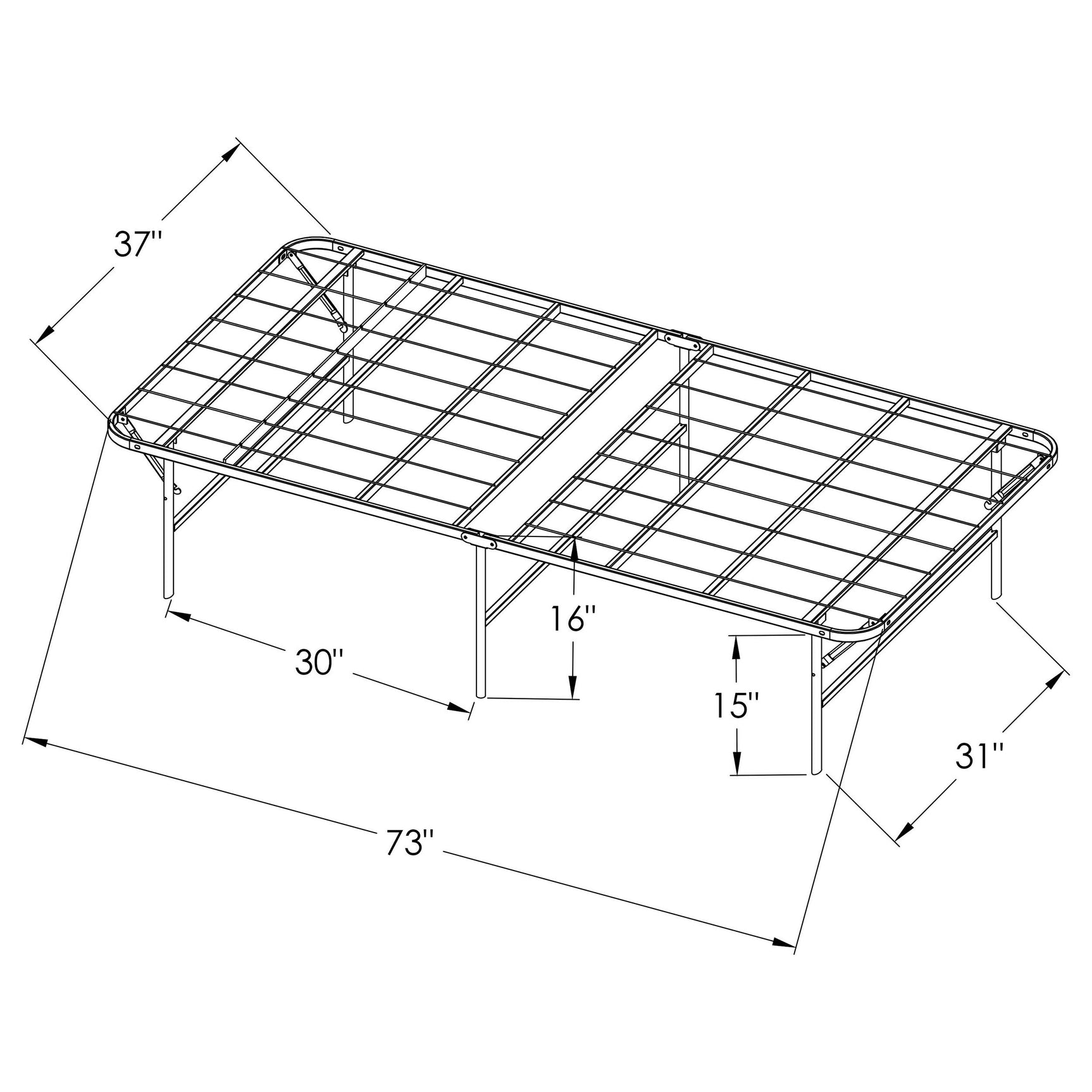 Mabel Metal Twin Mattress Support Platform Bed Black - Tampa Furniture Outlet